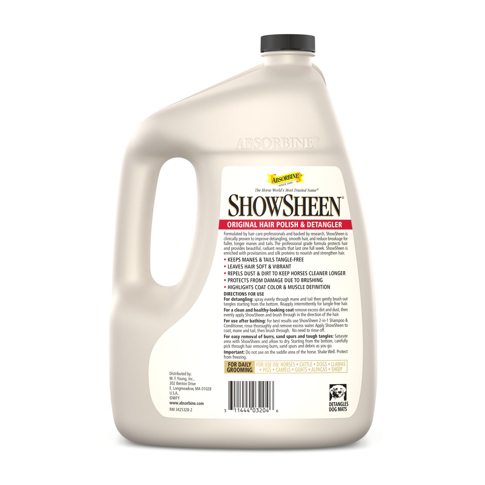 Absorbine ShowSheen brillo del pelaje muestra un manto suave y reluciente.