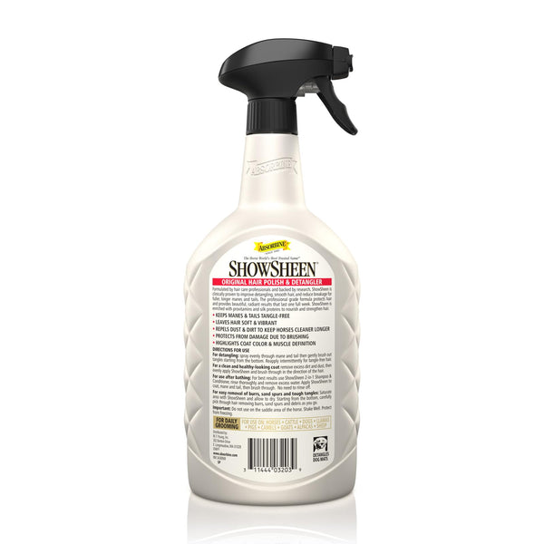 Absorbine ShowSheen nutre con pro vitamínas y seda para fortalecer el pelaje
