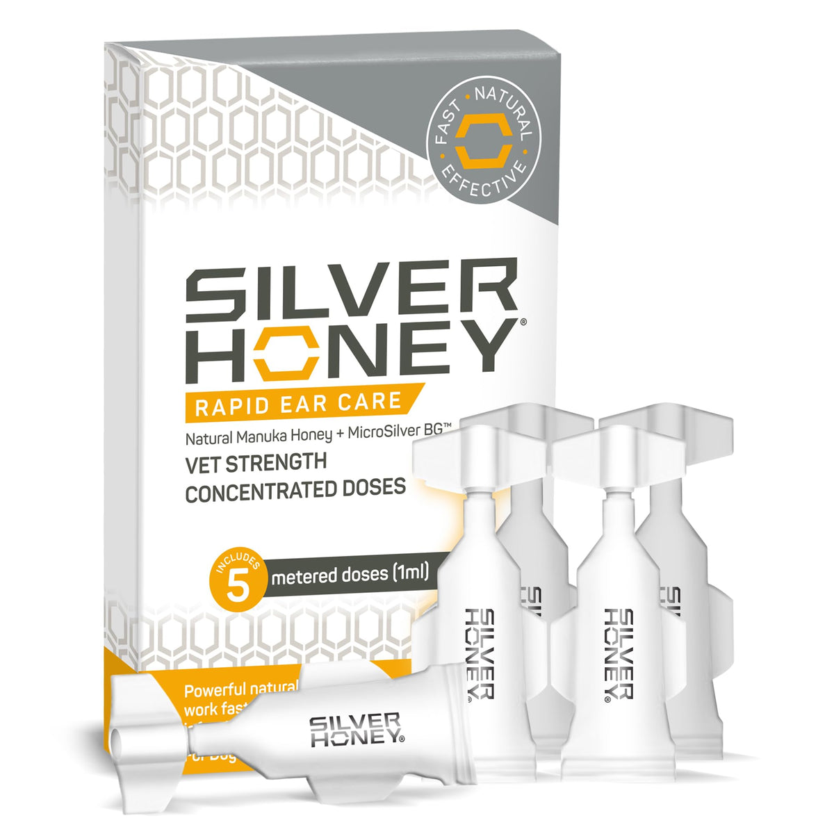Absorbine Silver Honey: gotas para oídos, alivio rápido para perros y gatos.