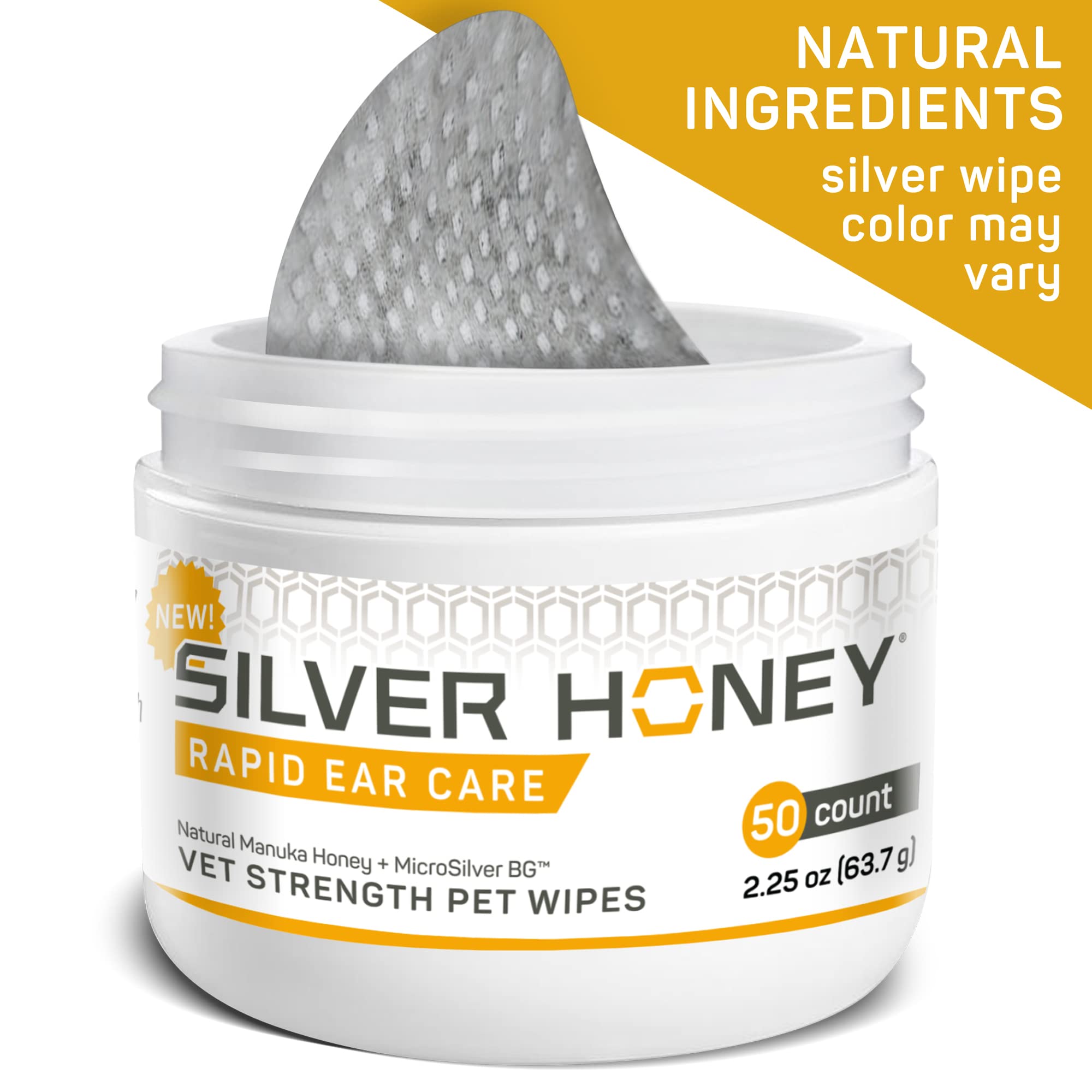 Absorbine Silver Honey, uso diario para higiene externa de orejas de mascotas.