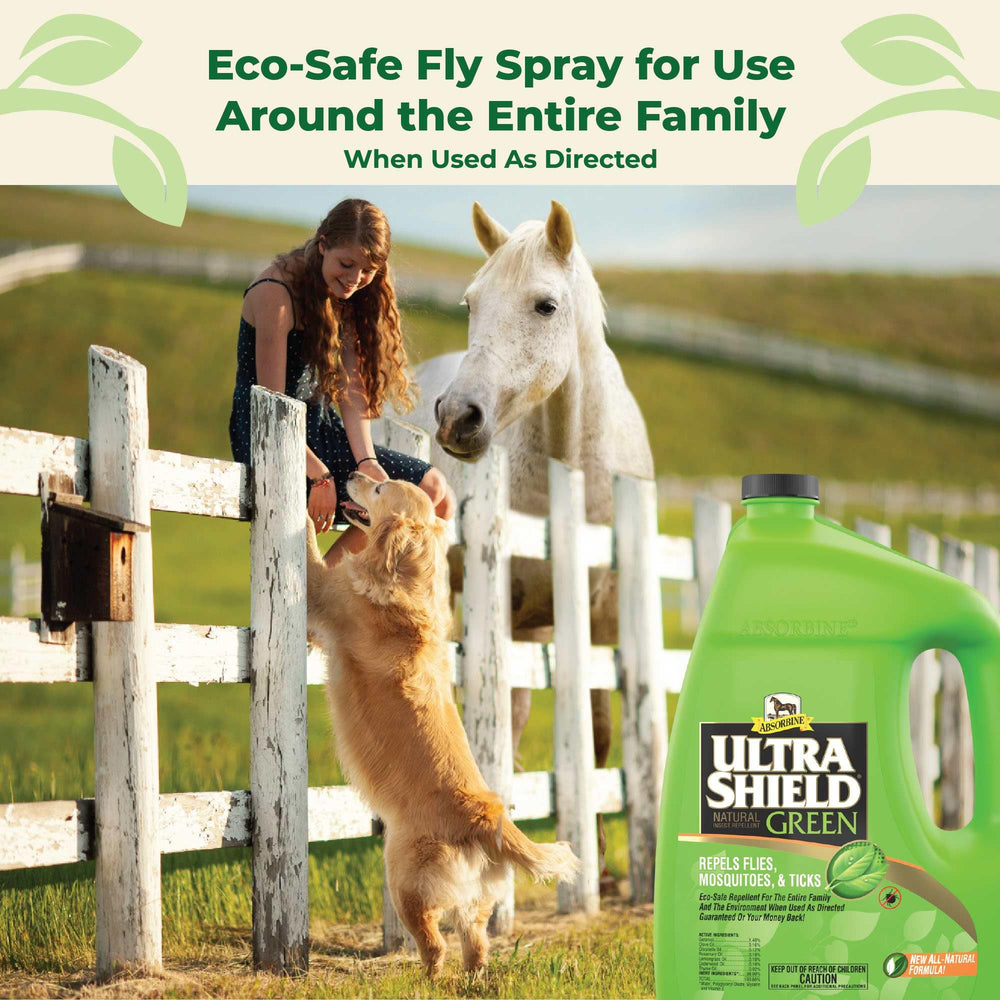 Absorbine UltraShield Green en perros, protección durante paseos y visitas al parque.
