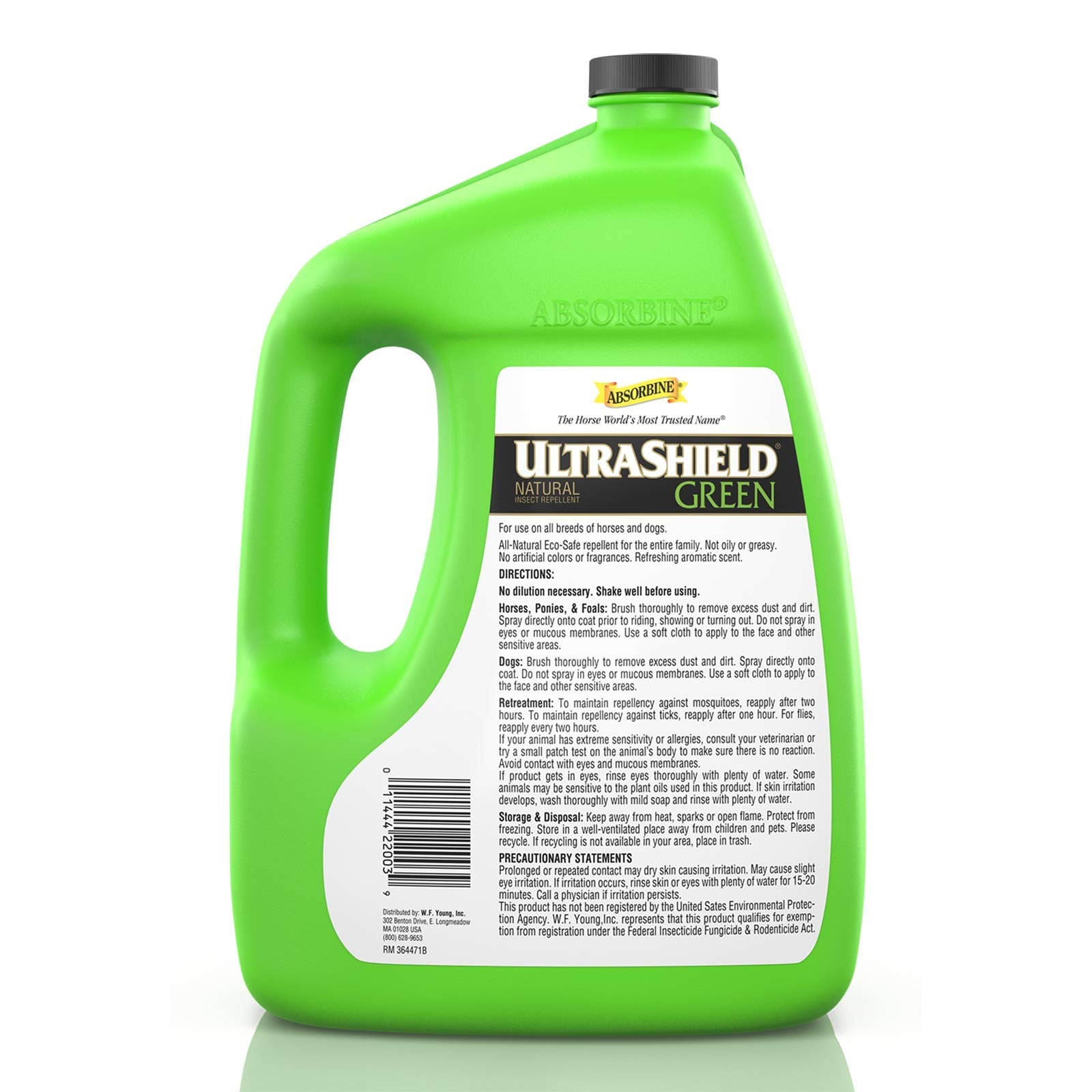 Absorbine UltraShield Green, hecho en EE. UU. con ingredientes naturales.