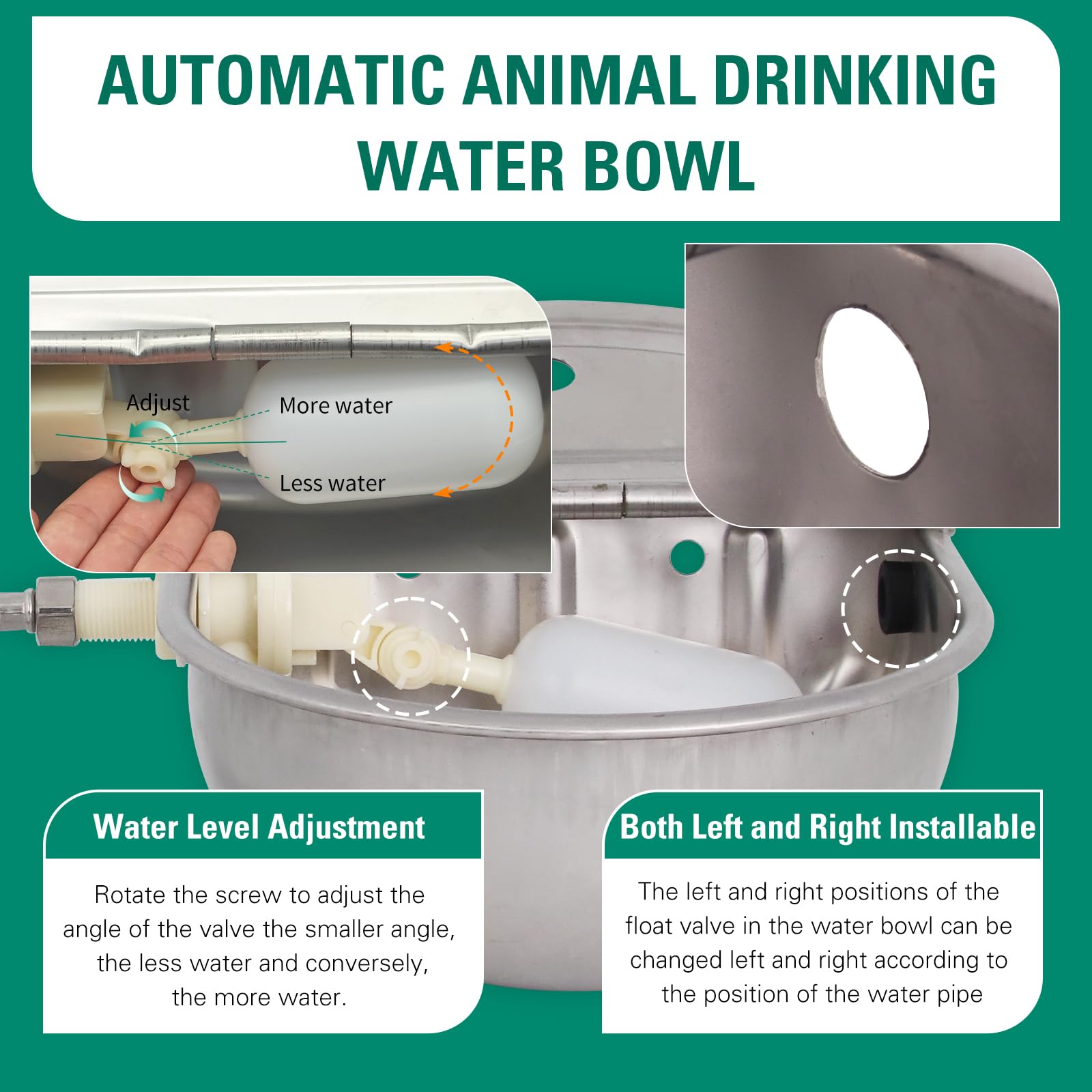 Abustle pig bebeder automático de acero 304 para ovejas, reduce desperdicio de agua.