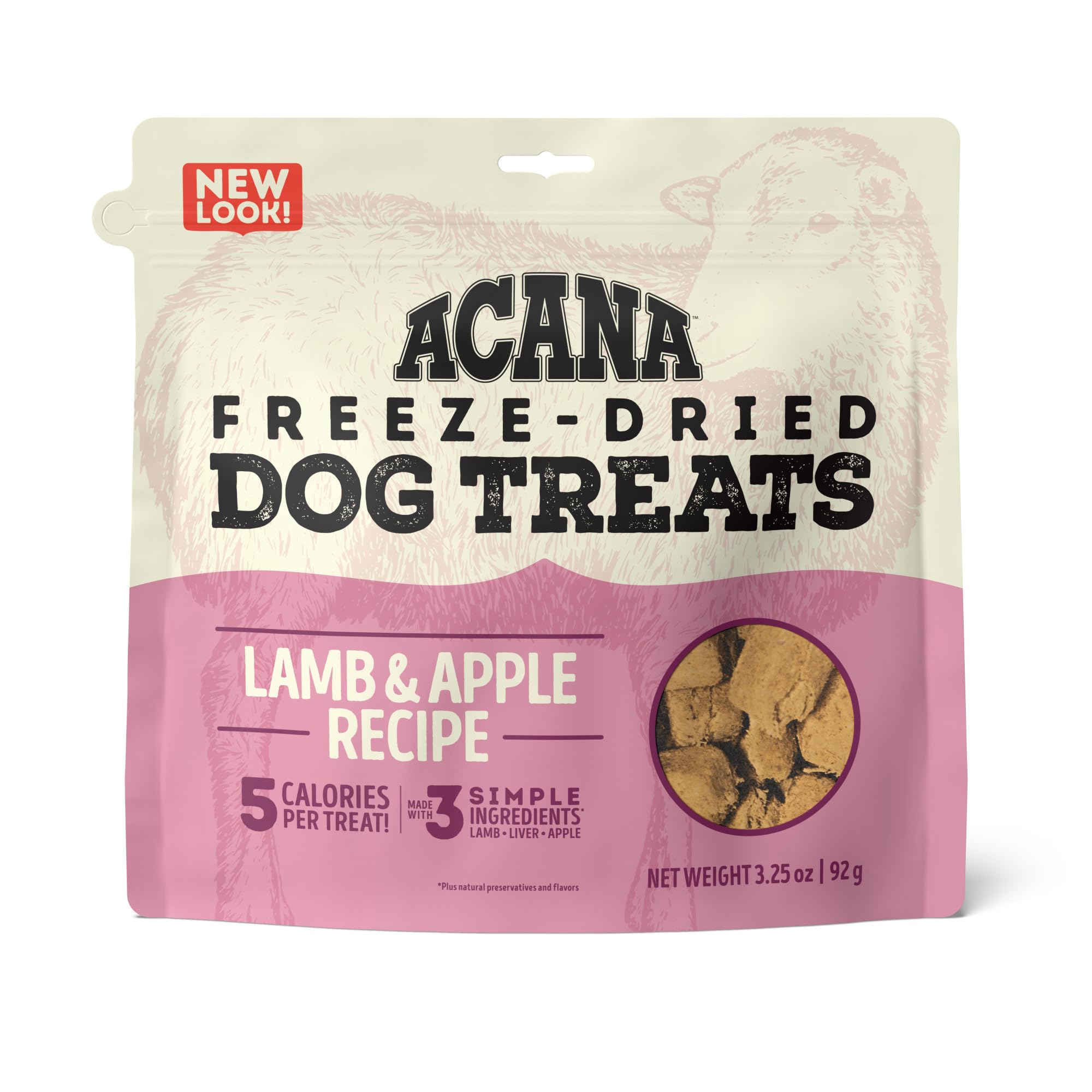ACANA Singles Cordero y Manzana, bolsa de premios liofilizados para perros.