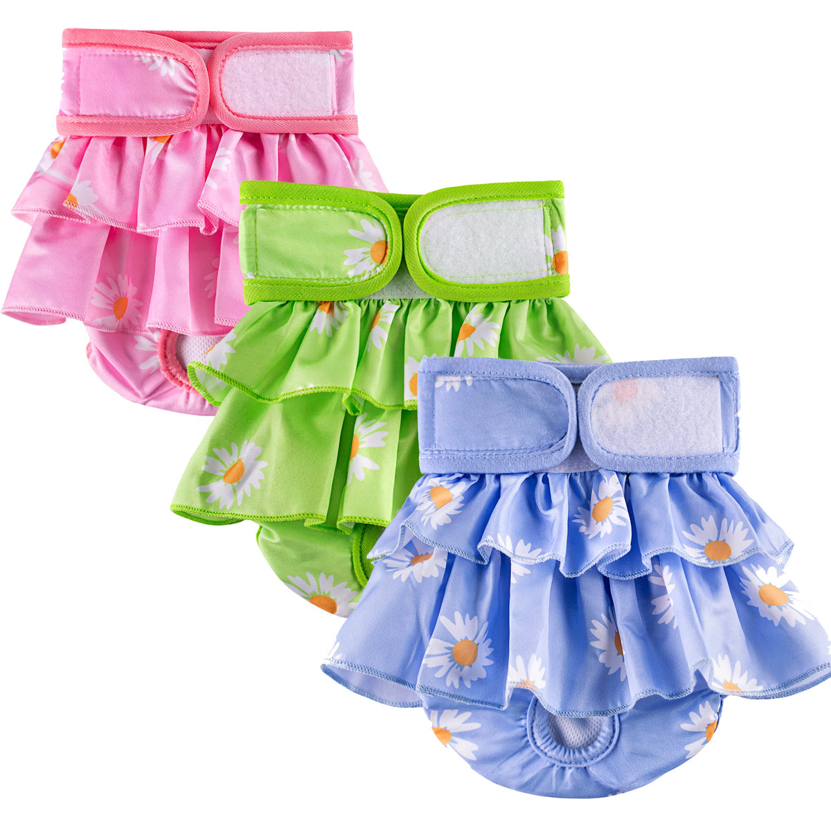 ACDOK pañales para perra con falda de moda y ajuste de velcro cómodo.