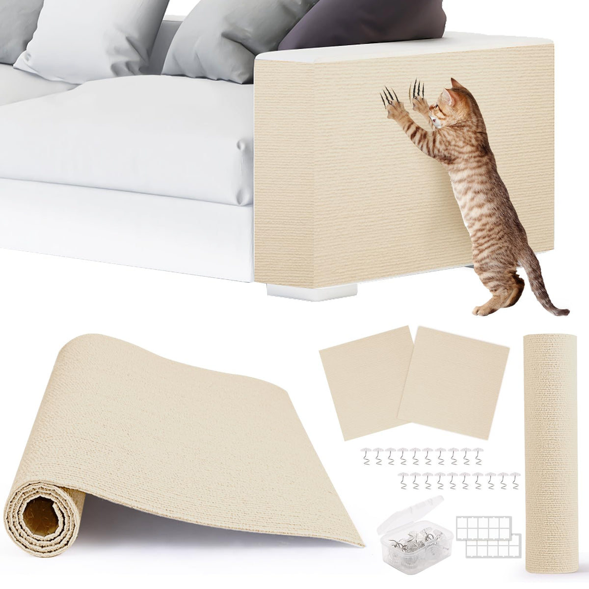 ACEDIGI protector rasca-gato para sofás y paredes ofrece protección duradera