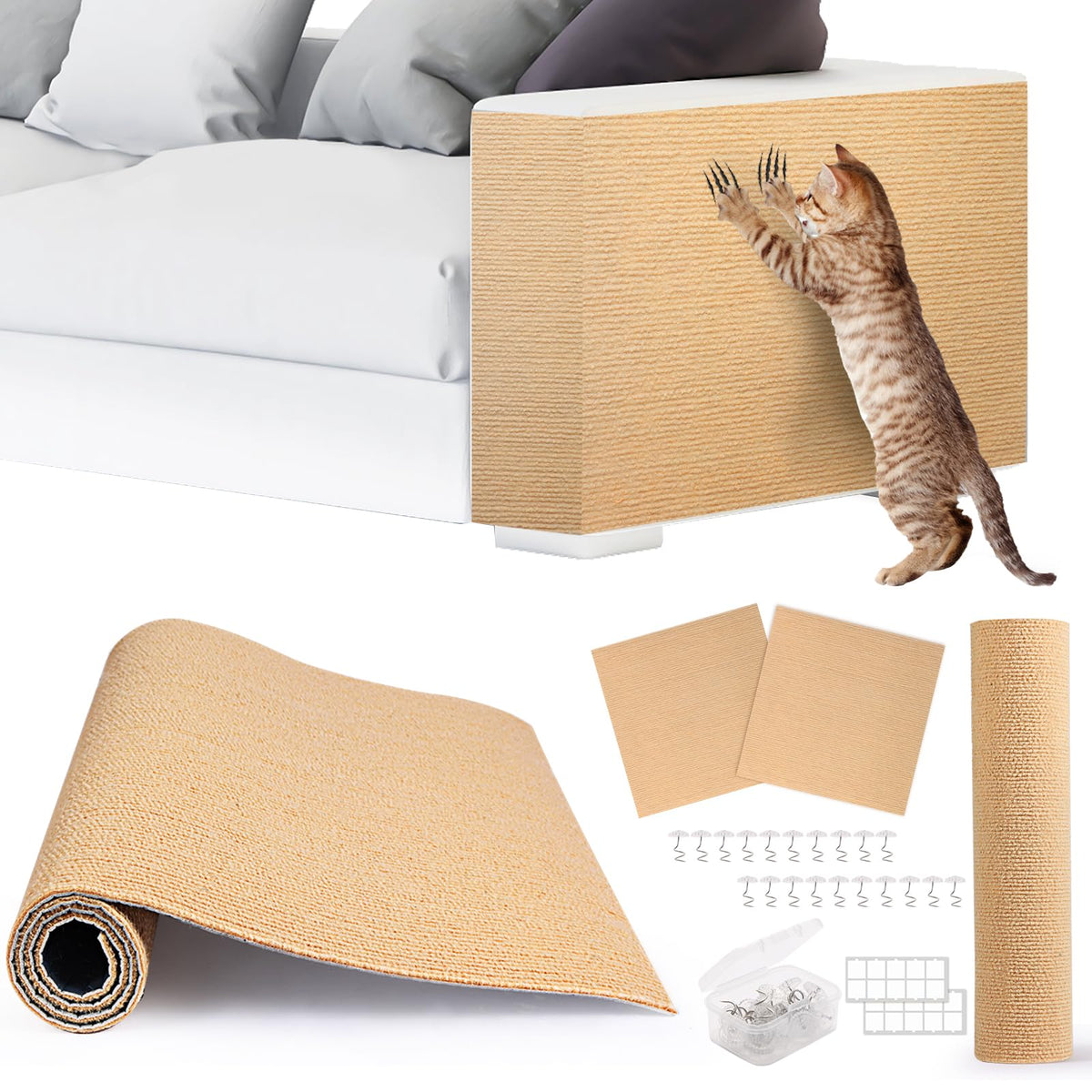 ACEDIGI 4 piezas protegen muebles con montaje DIY para gatos.