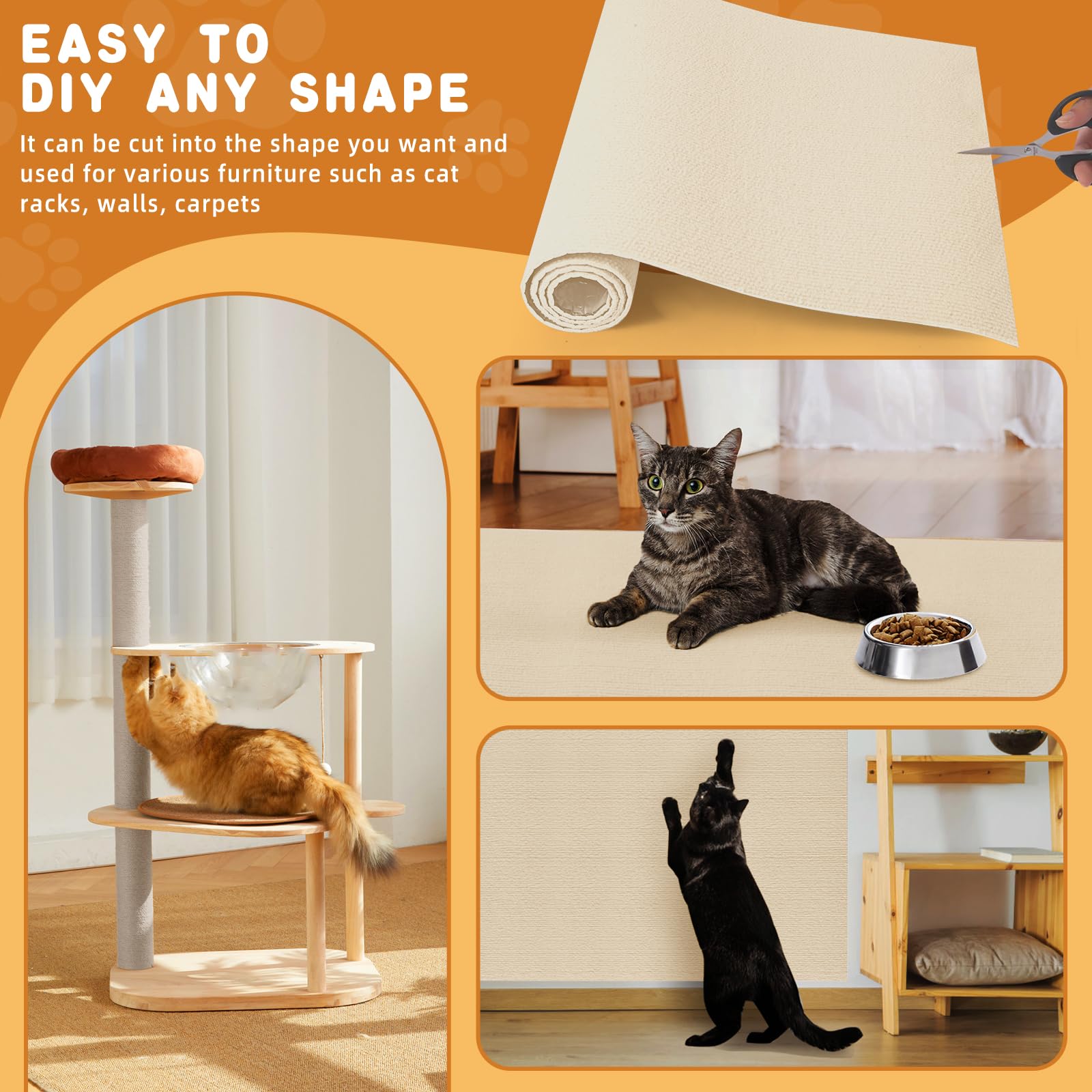 ACEDIGI placas rasca-gato cuadradas para muebles pequeños