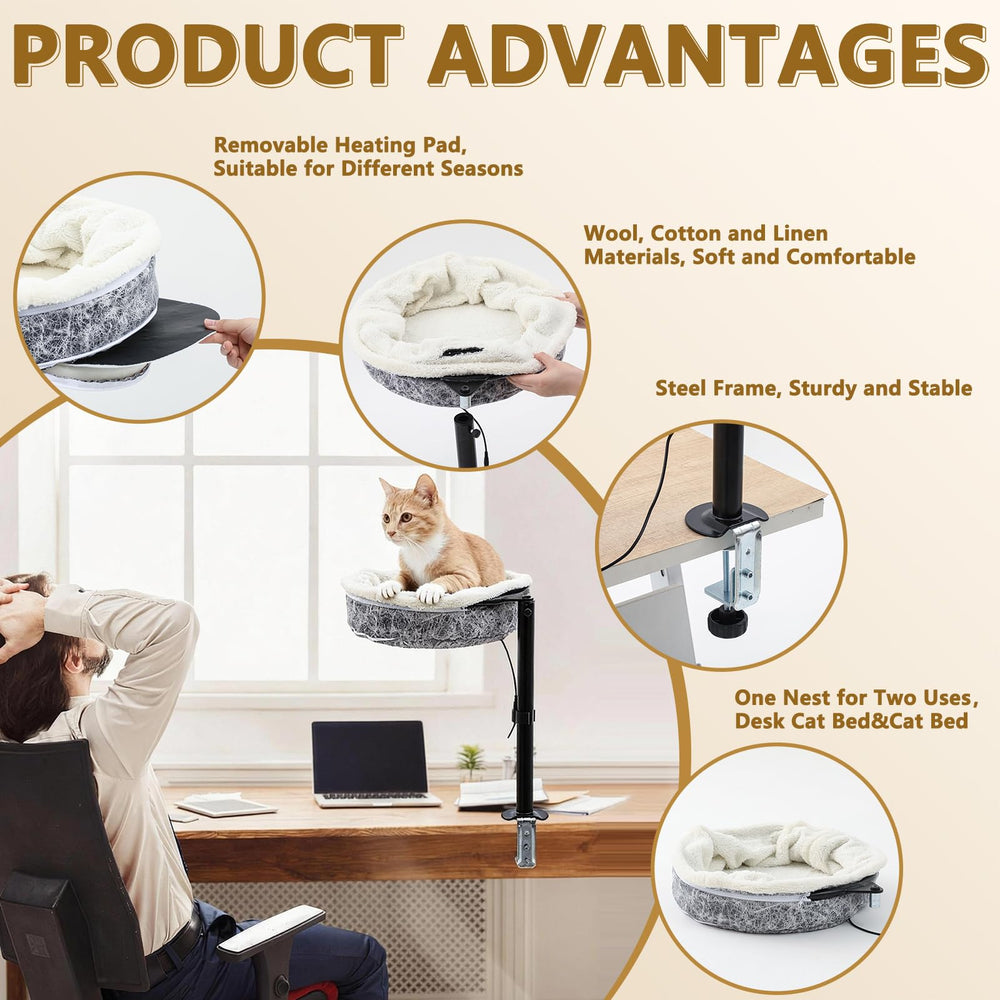 AceOrbit soporte de acero inoxidable, mantiene la cama estable en el escritorio.