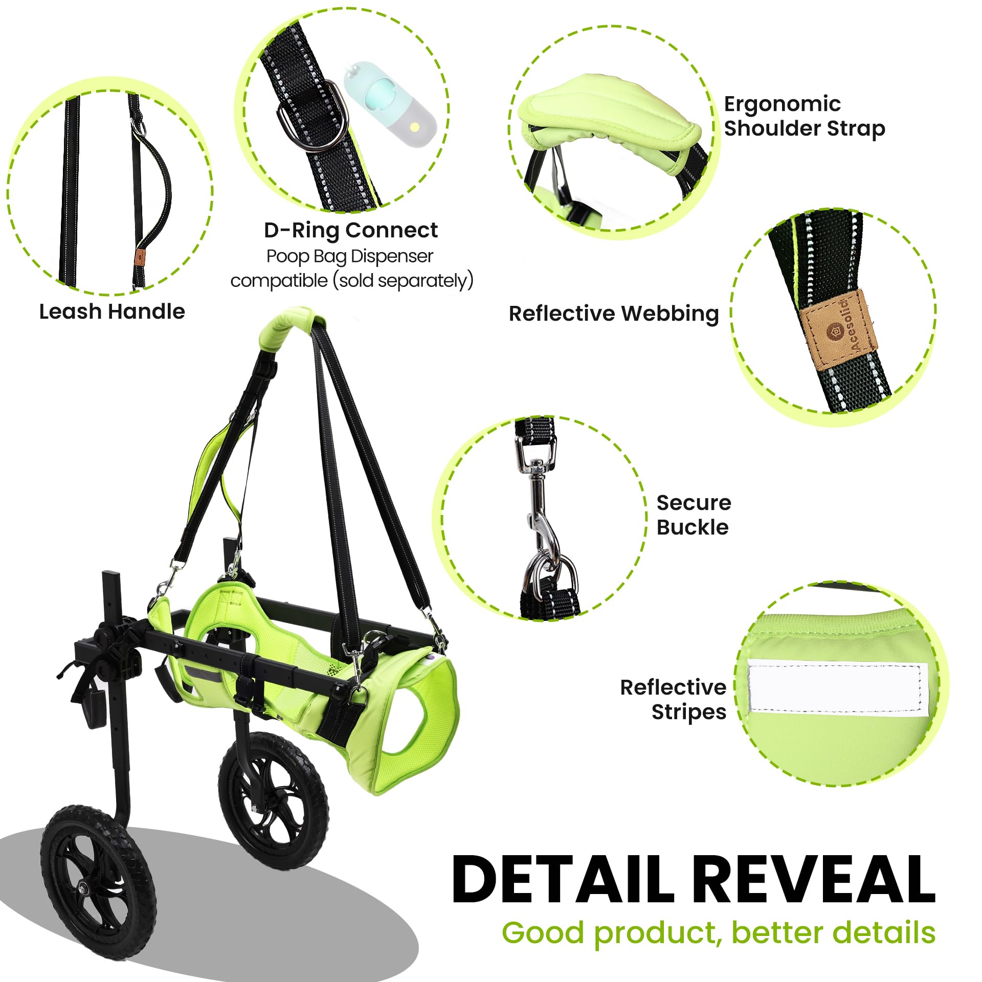 Acesolid: correa reflectiva para perro, mejora la seguridad en caminatas.