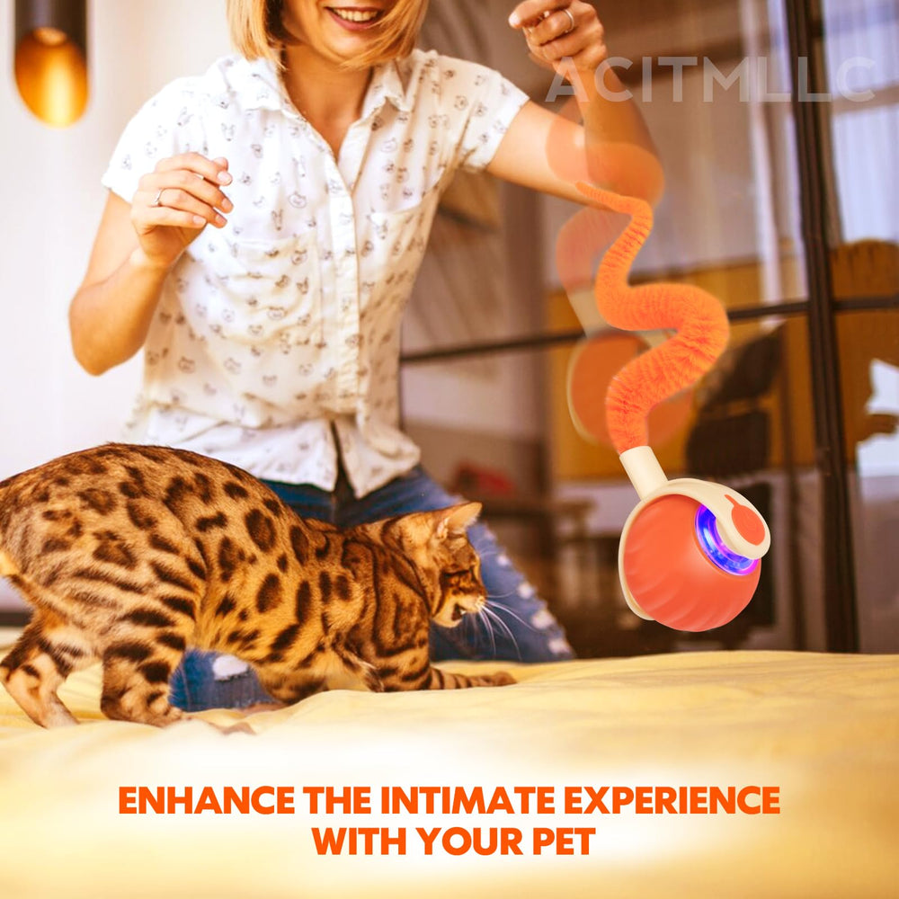 ACITMLLC bola interactiva cola-pluma, estimula la vista y el juego interactivo.