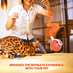 ACITMLLC bola interactiva cola-pluma, estimula la vista y el juego interactivo.