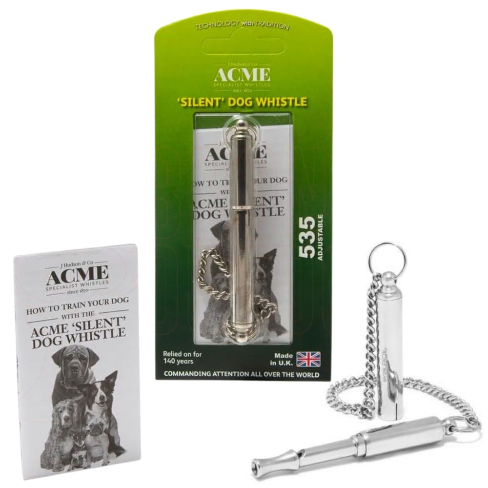 ACME silbato de entrenamiento para perros con ajuste de frecuencia, ideal para sesiones de obediencia.