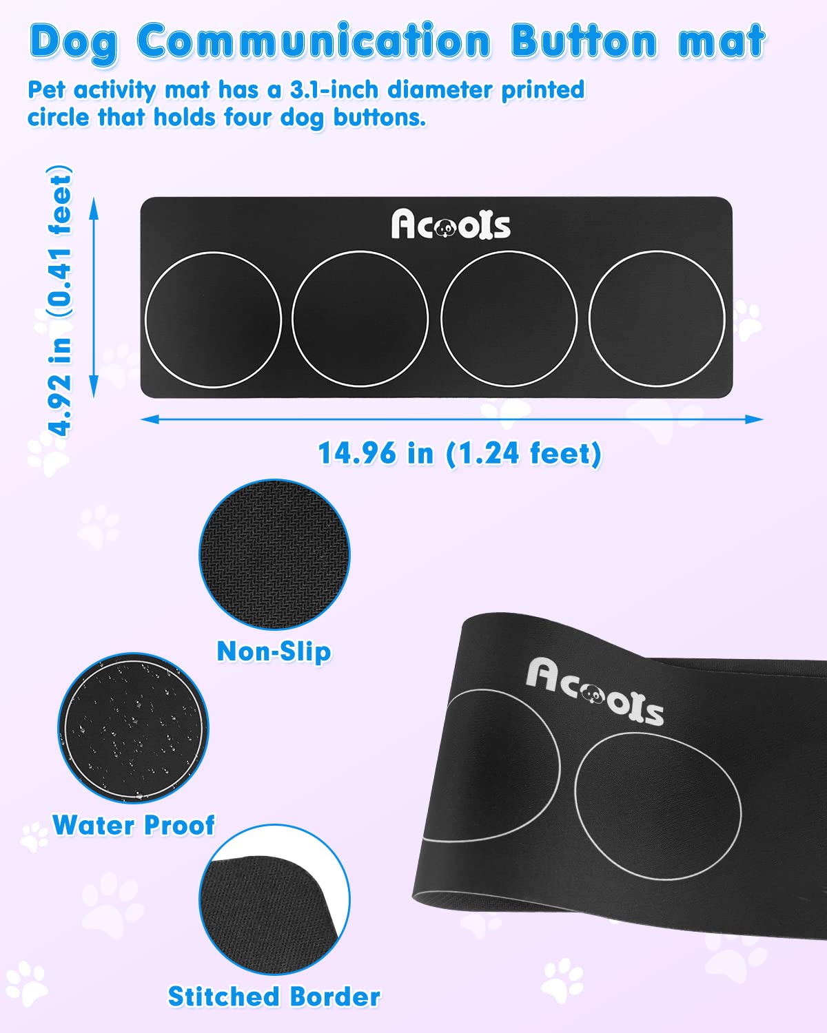 Botones Acools en colores brillantes para personalizar el set.
