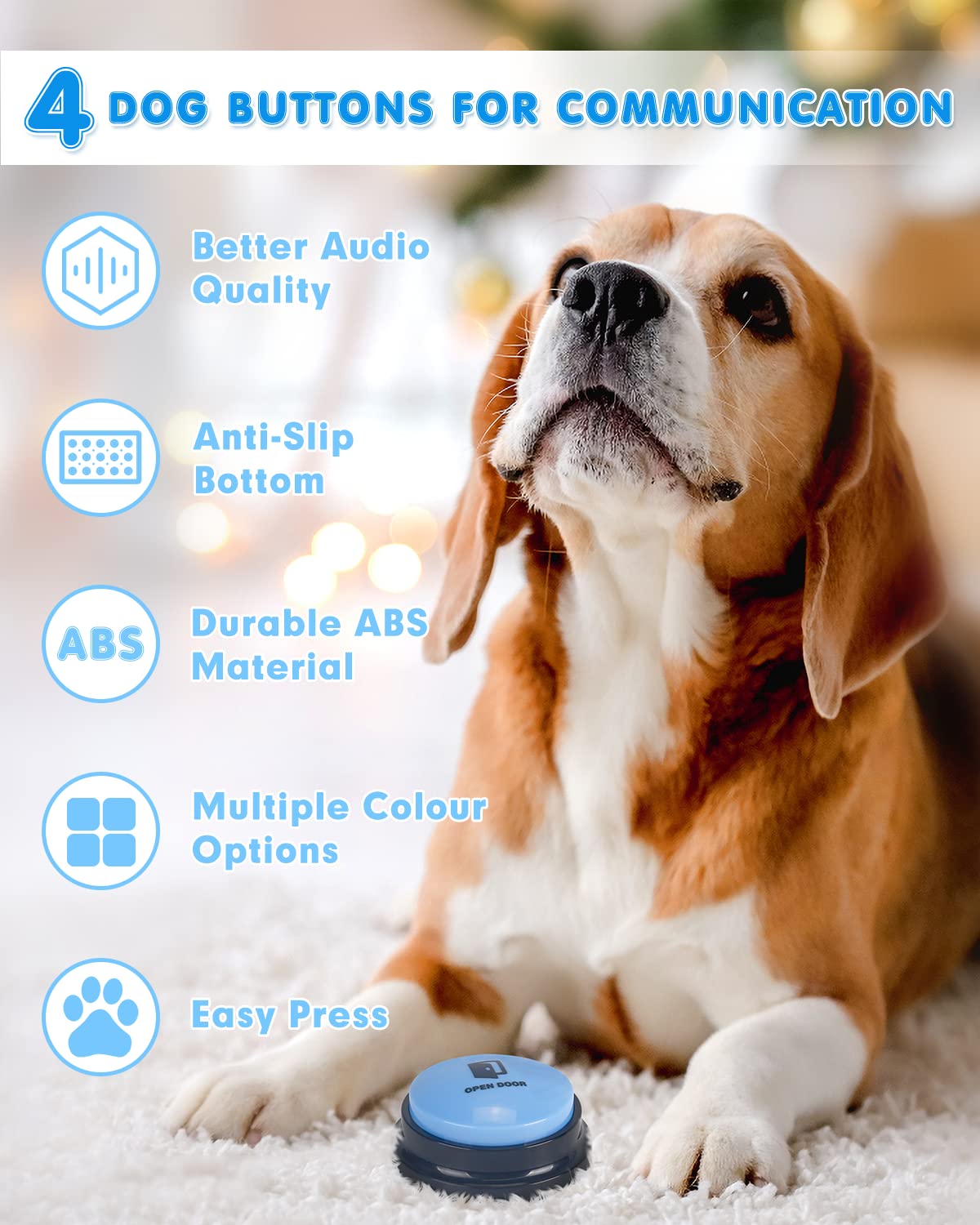 Botón grabable Acools para perros con grabación de hasta 30 segundos.
