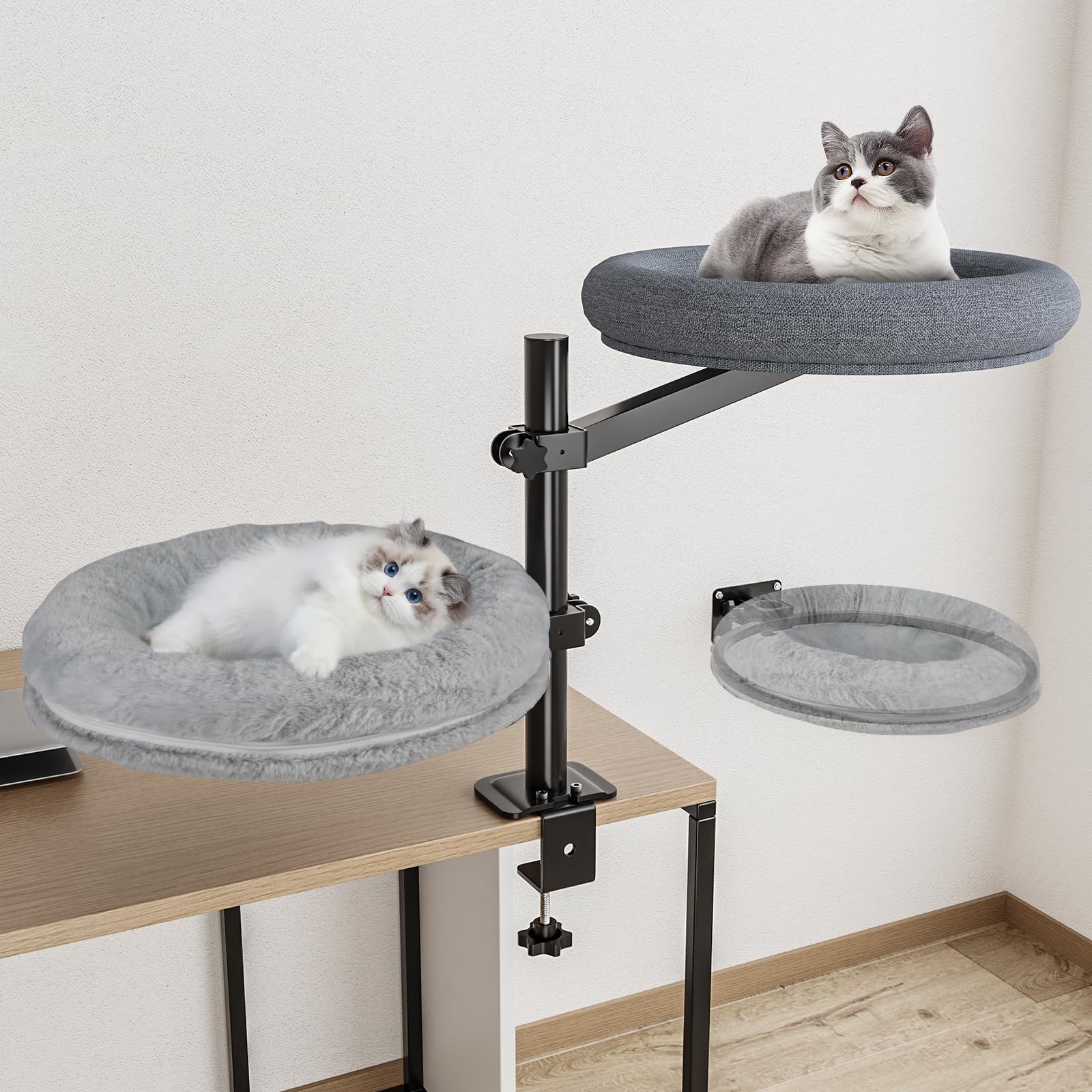 Acools cama-gato-escritorio-rotacion-360: giro suave para mayor comodidad y vista