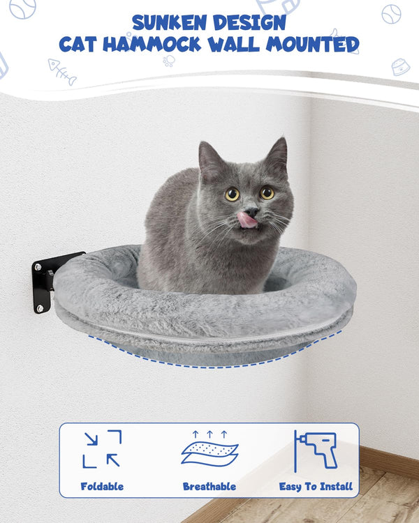 Acools cama-gato-montada-pared: opción de montaje en pared para mayor versatilidad