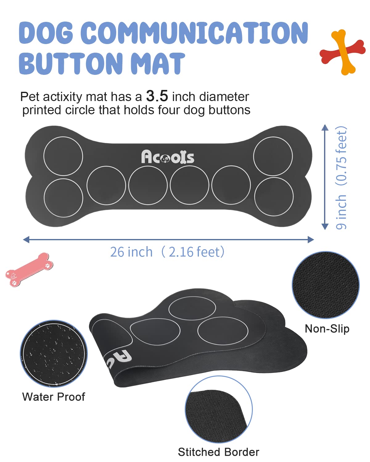 Perro utiliza botones coloridos Acools para pedir comida y más.