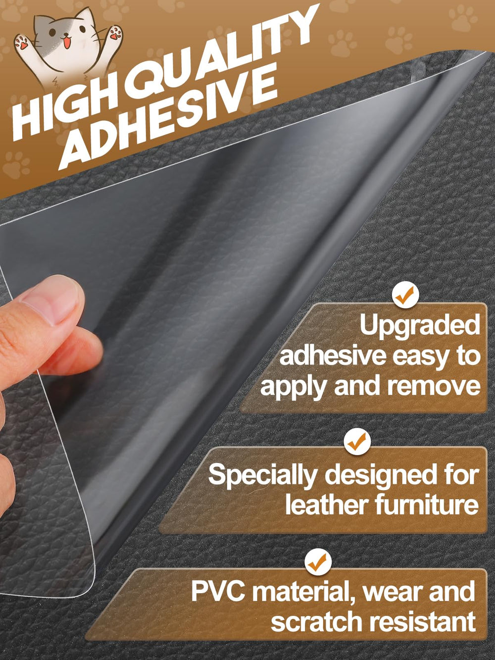 Acostop protector pvc grueso para cuero: protección duradera