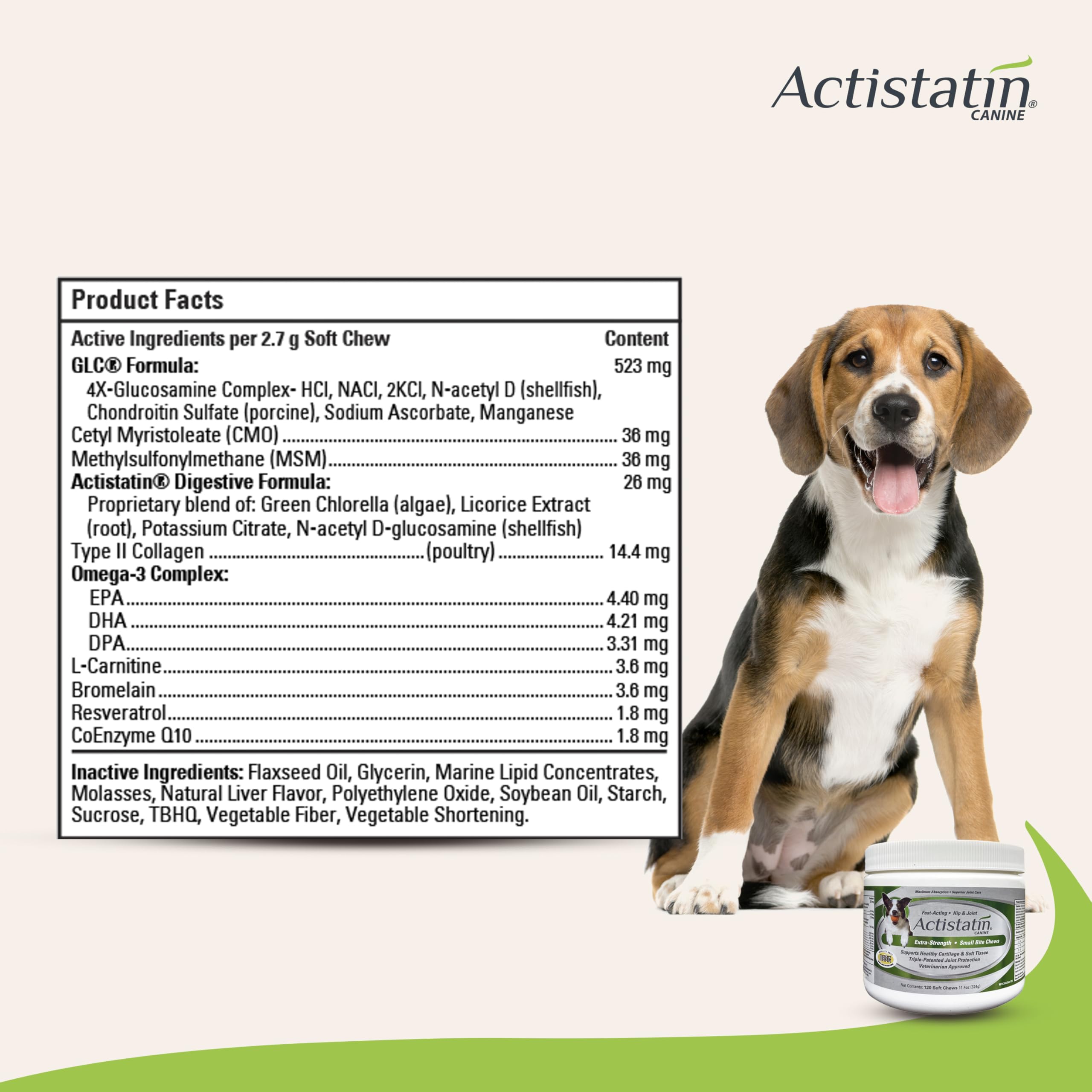Actistatin gomitas suaves para perros pequeños, textura blanda para masticar cómodamente.