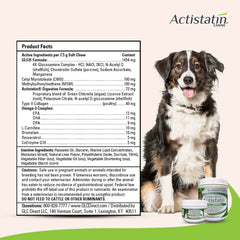 Actistatin: ingredientes clave glucosamina, condroitina y MSM para flexibilidad.