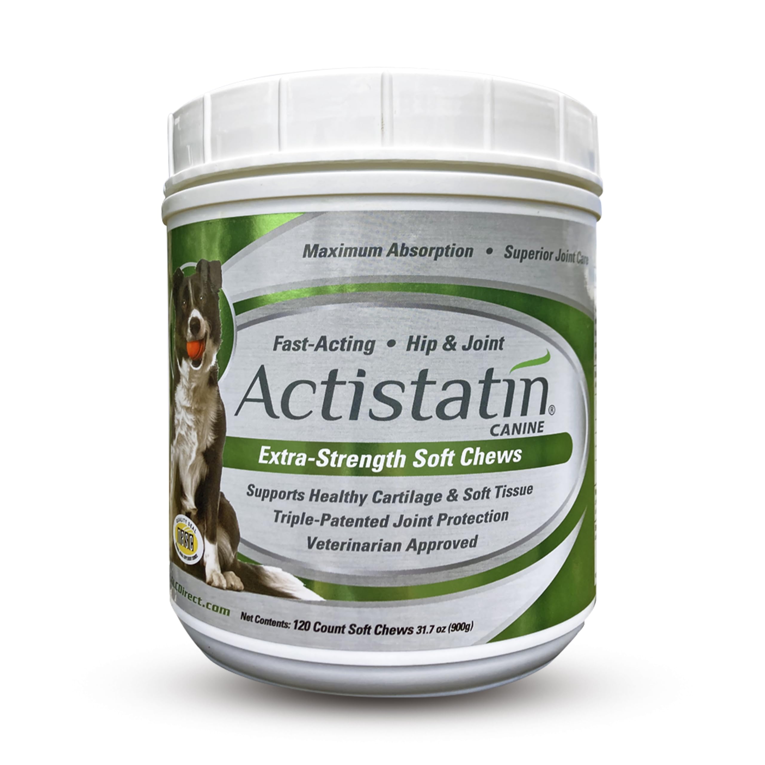 Actistatin para perros grandes: envase con gomitas blandas para articulaciones sanas.