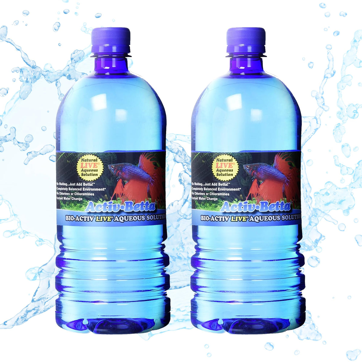 Activ Betta: dos botellas de 33.8 onzas para acondicionar el agua y mejorar la salud del betta.