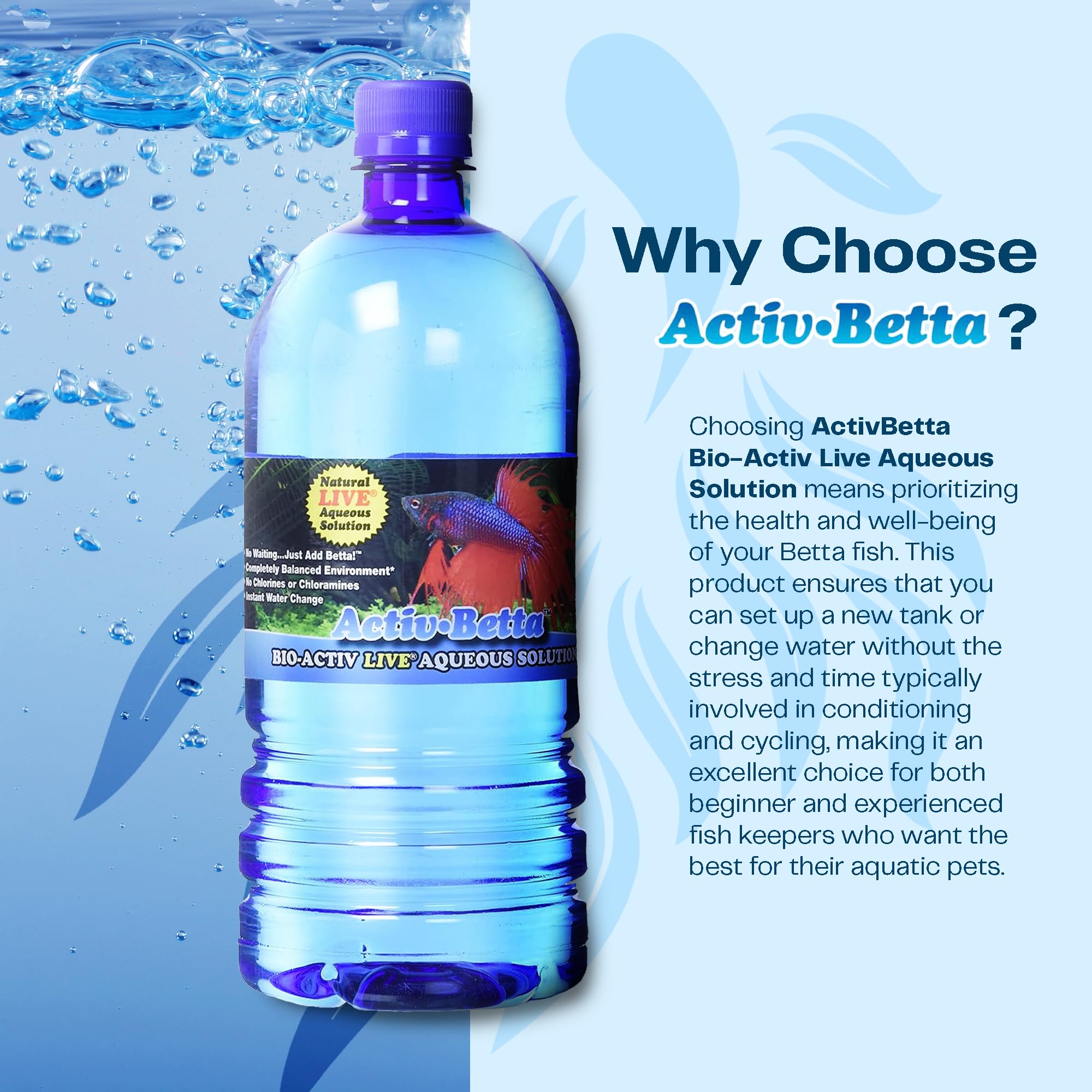Activ Betta: uso inmediato sin esperas, simplifica introducir peces.