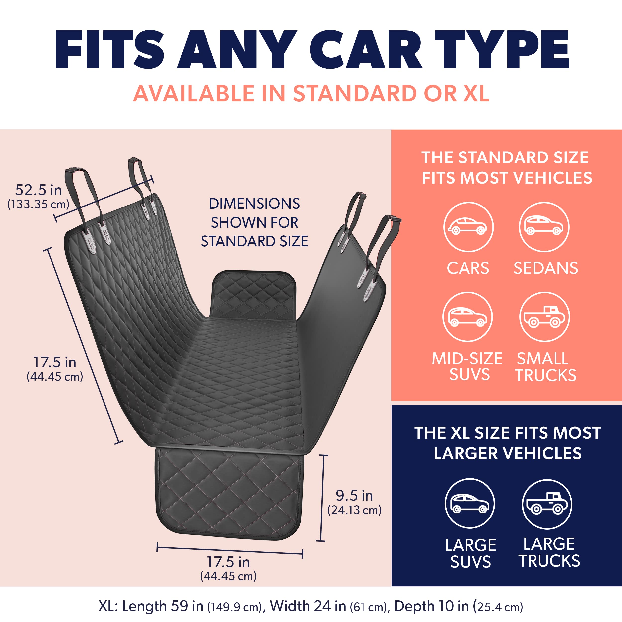 Active Pets cubre asiento trasero impermeable para mantener el coche seco.