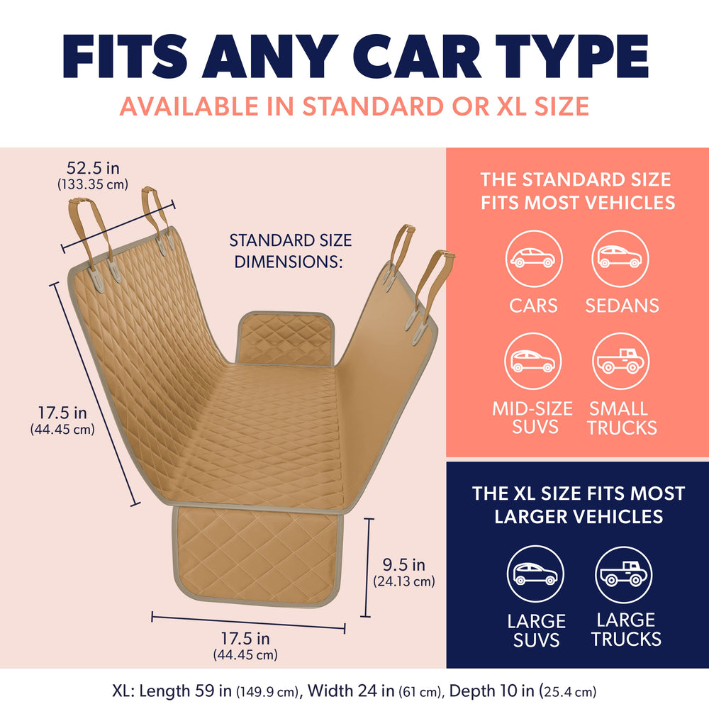 Active Pets hamaca de asiento trasero para perro universal, ajuste cómodo y seguro