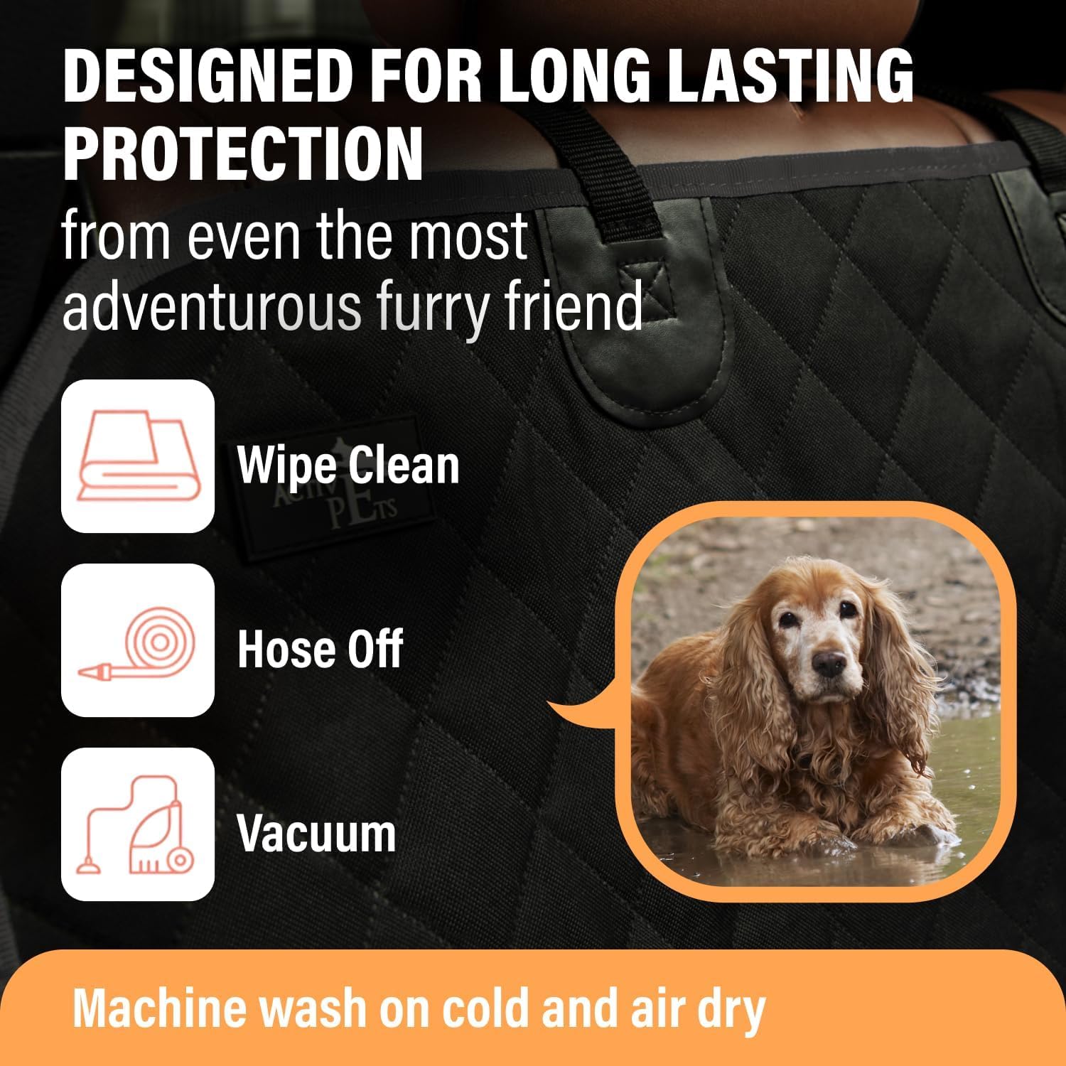 Active Pets naranja XL ajuste universal para vehículos de distintos tamaños.