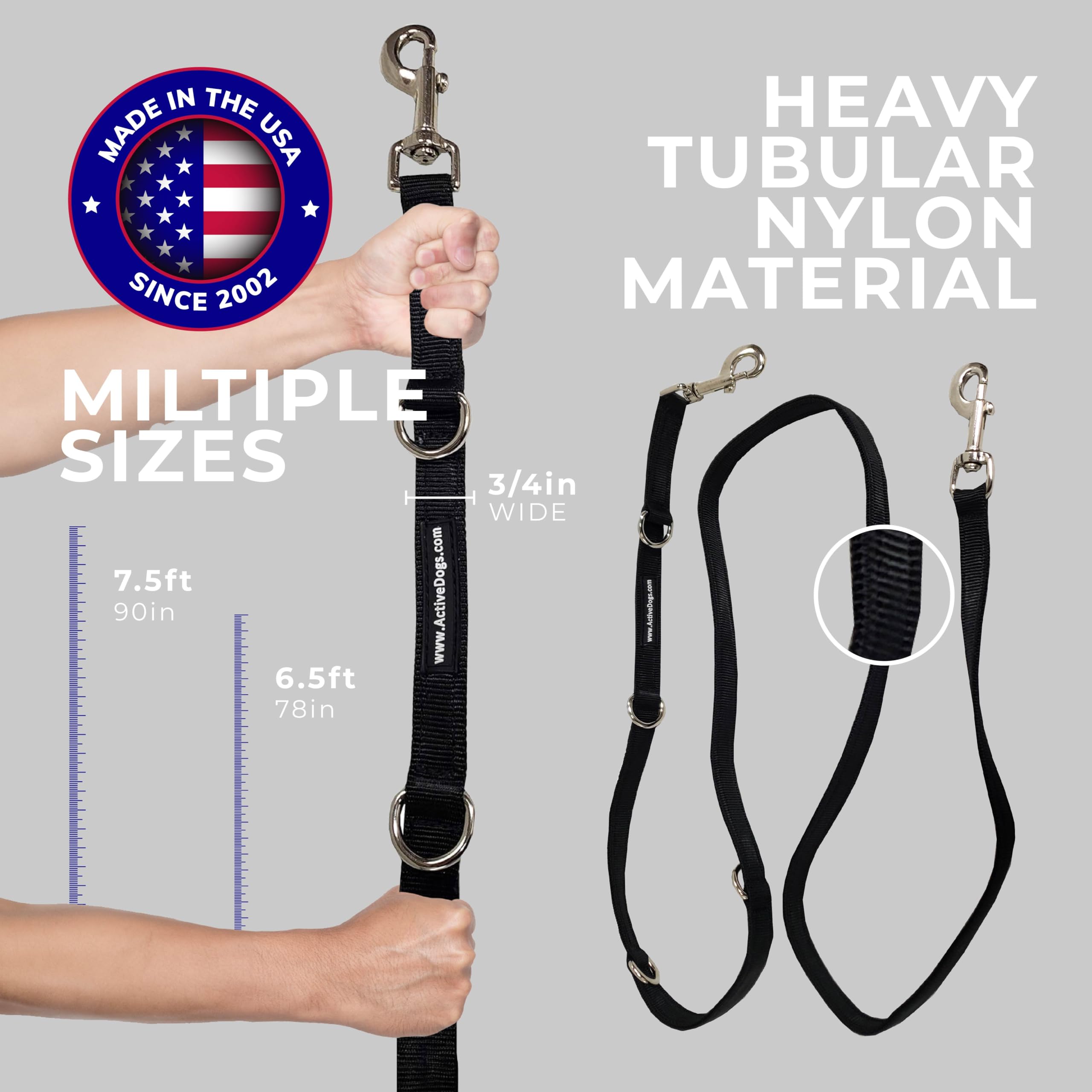 Correa ActiveDogs para paseos diarios con cinturón ajustable y confort.