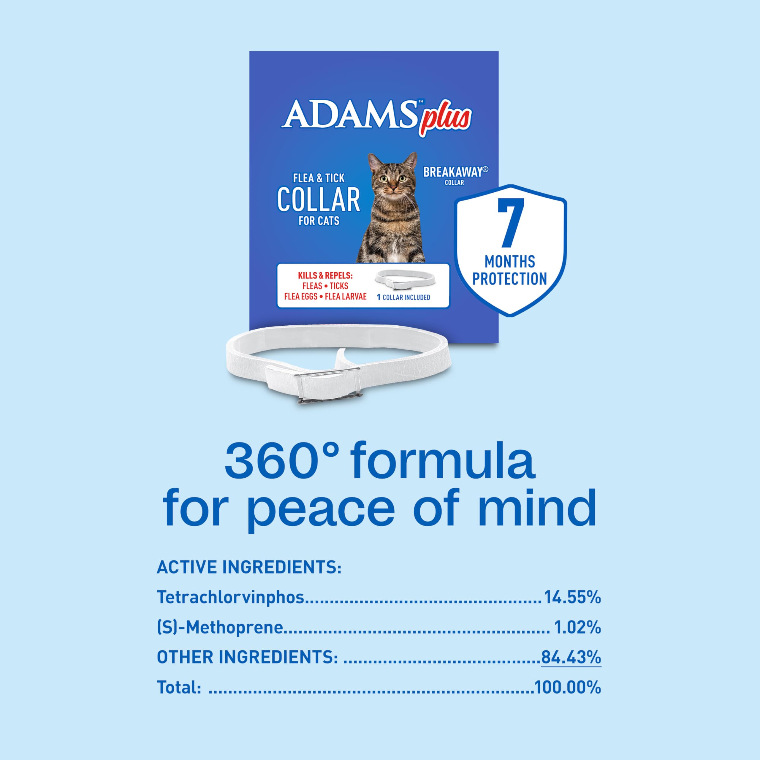 ADAMS Plus protección de hasta 7 meses para gatos.
