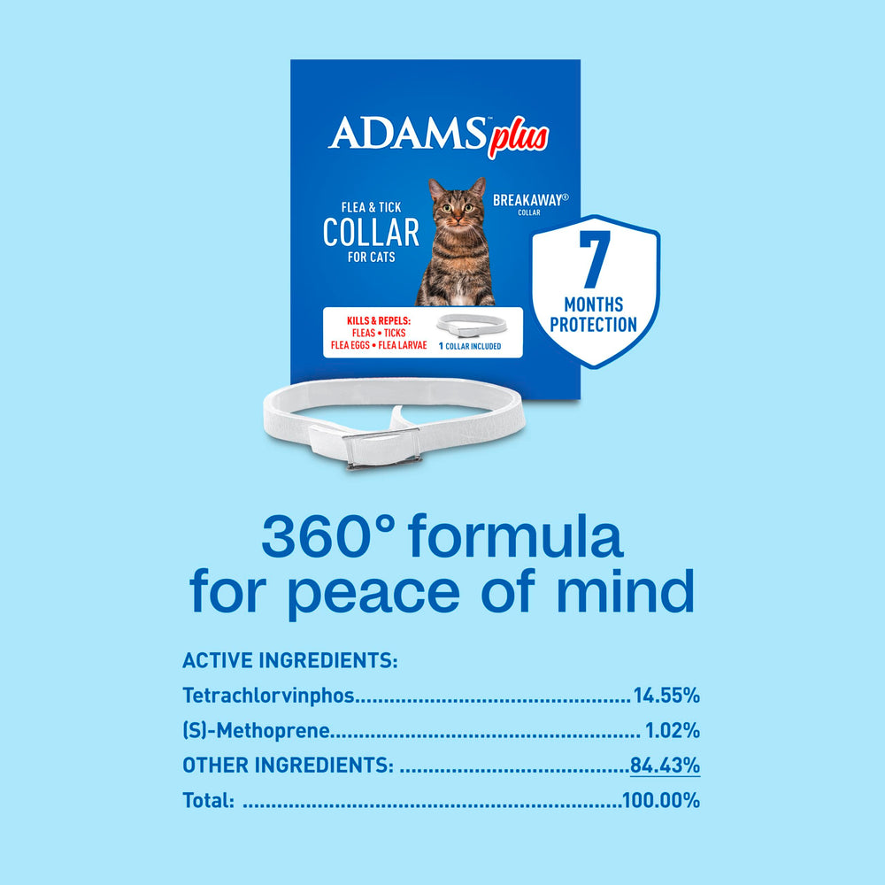 ADAMS Plus protección de hasta 7 meses para gatos.