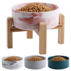 Addggo plato elevado para perros de cerámica rosa facilita comer desde altura