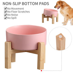 Addggo tazón cerámico anti-deslizante con soporte de bambu para comer estable.