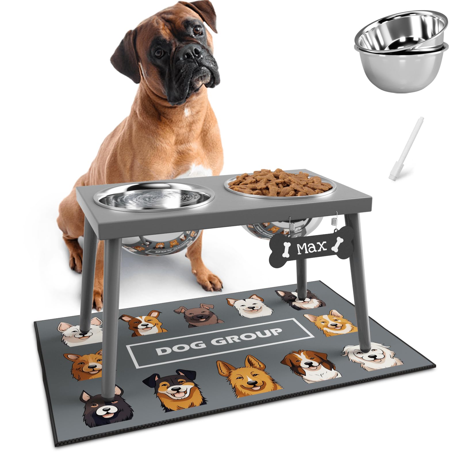 ADENGL: soporte alzado para perros grandes mejora la altura de comida y ergonomía.