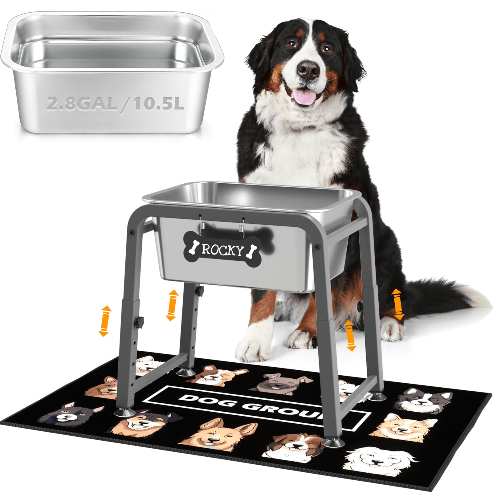 ADENGL bebederos elevados con ajuste de altura para perros grandes