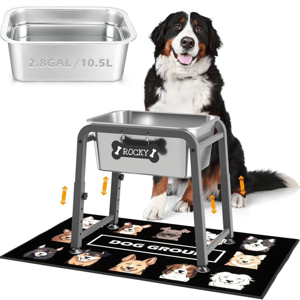 ADENGL bebederos elevados con ajuste de altura para perros grandes