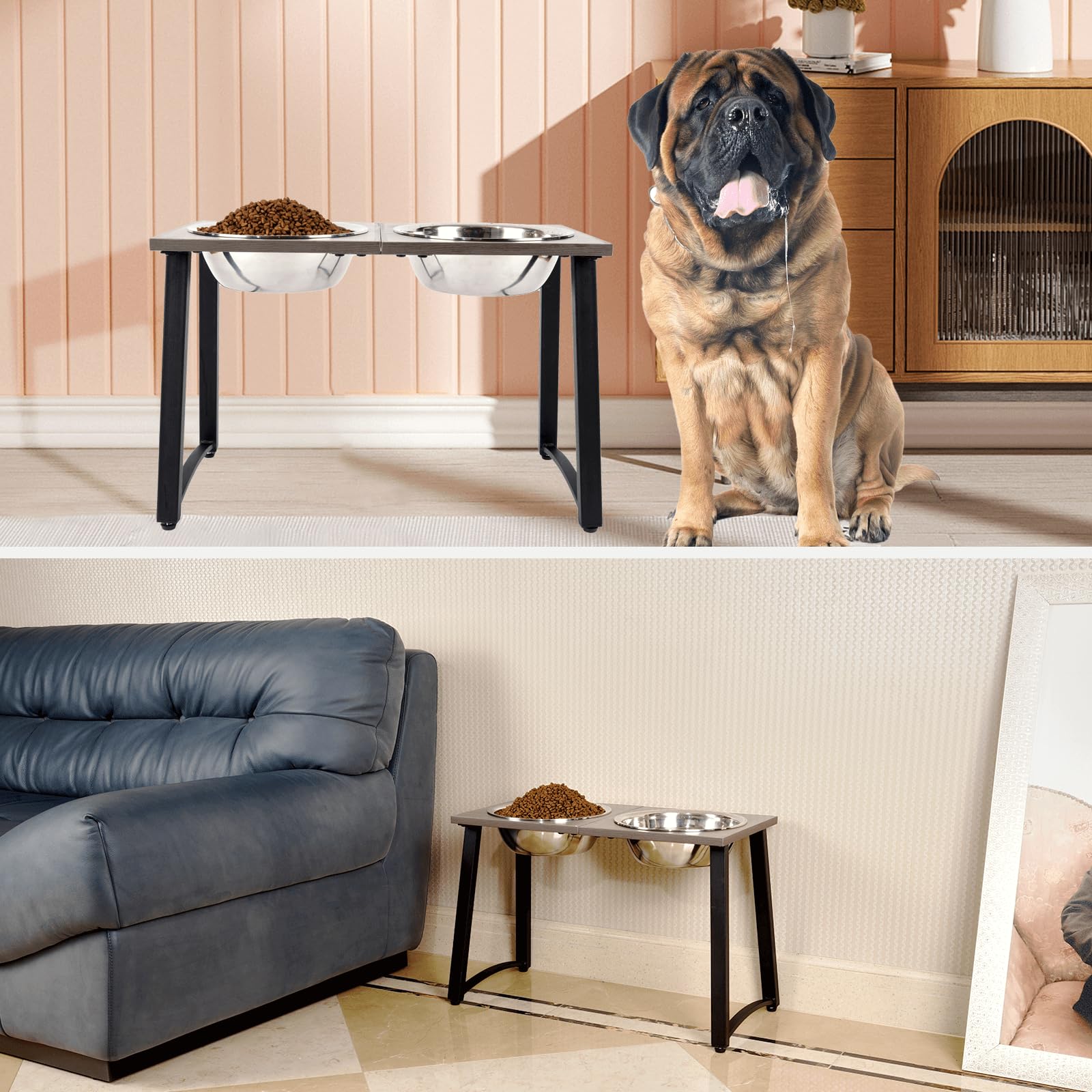 ADENGL diseño ergonómico para perros grandes facilita la hora de comer