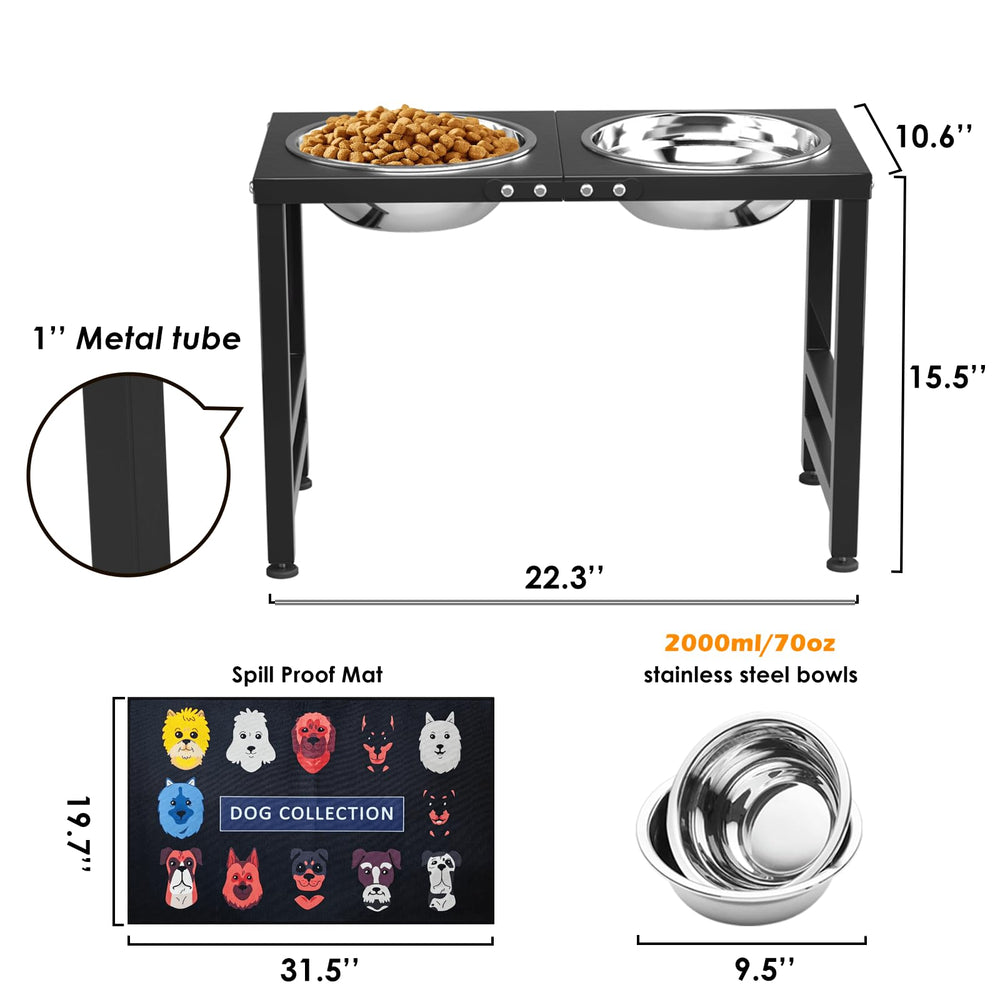 ADENGL ensamble rápido con dos tazones de acero inoxidable de 2000 ml.