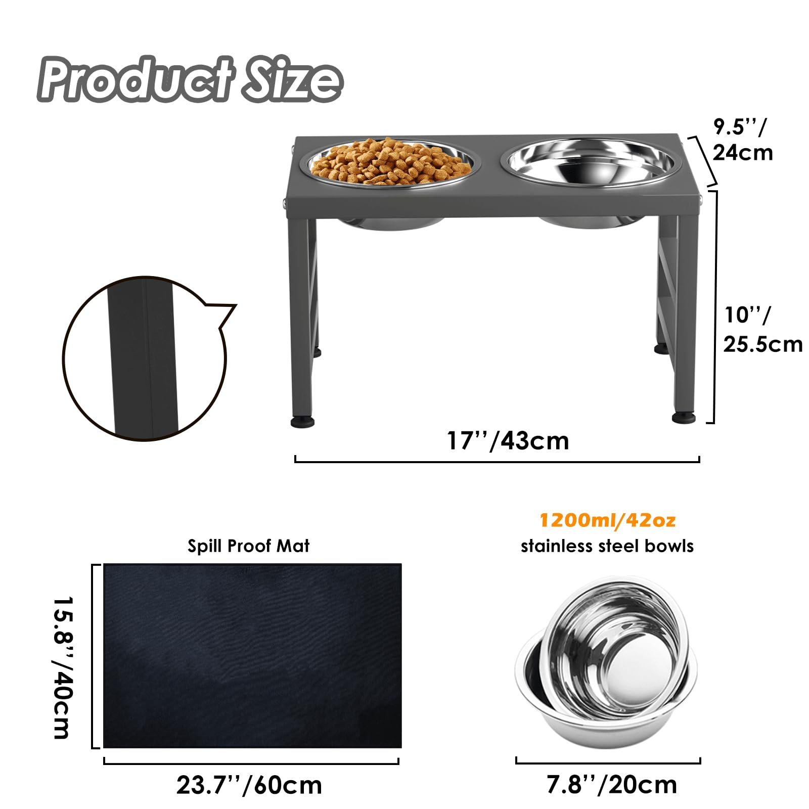 ADENGL estructura de metal resistente para uso diario de perros medianos.