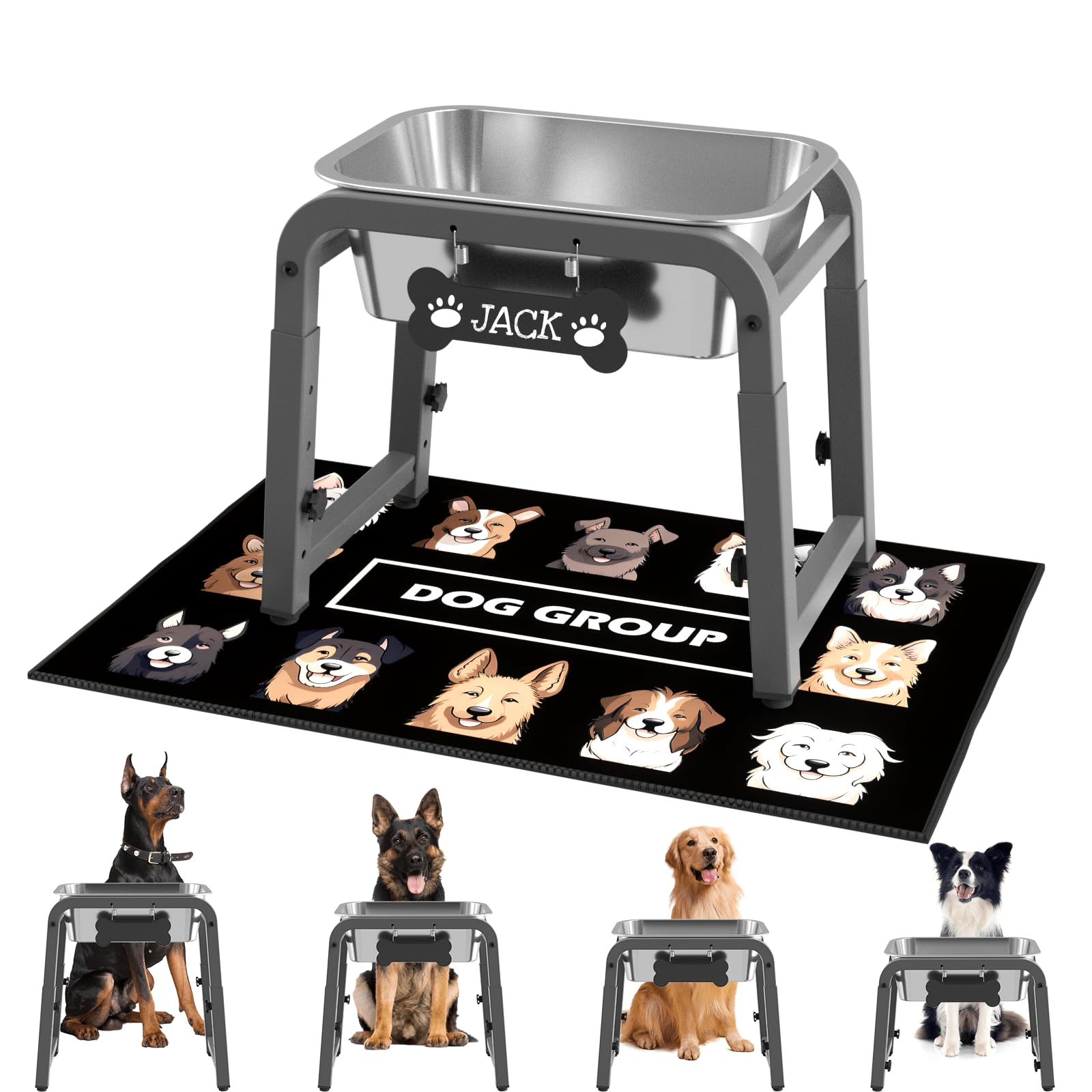 ADENGL tazón de agua para perro elevado con altura ajustable para comodidad al beber