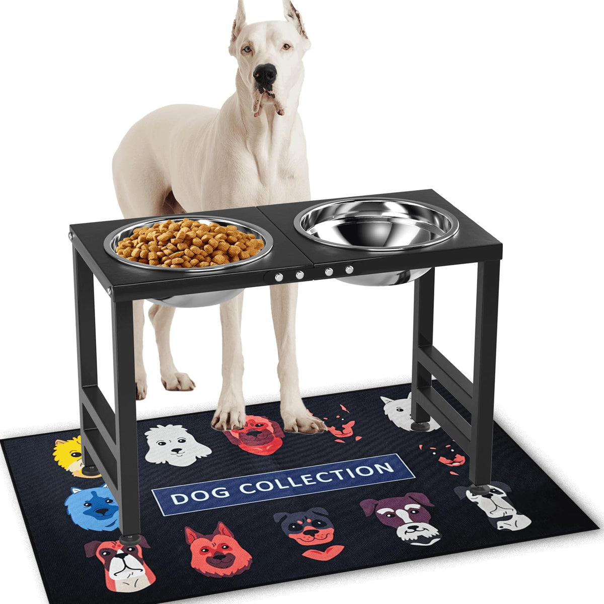 ADENGL tazón elevado de metal para perros grandes con 2000 ml, apoyo ergonómico.