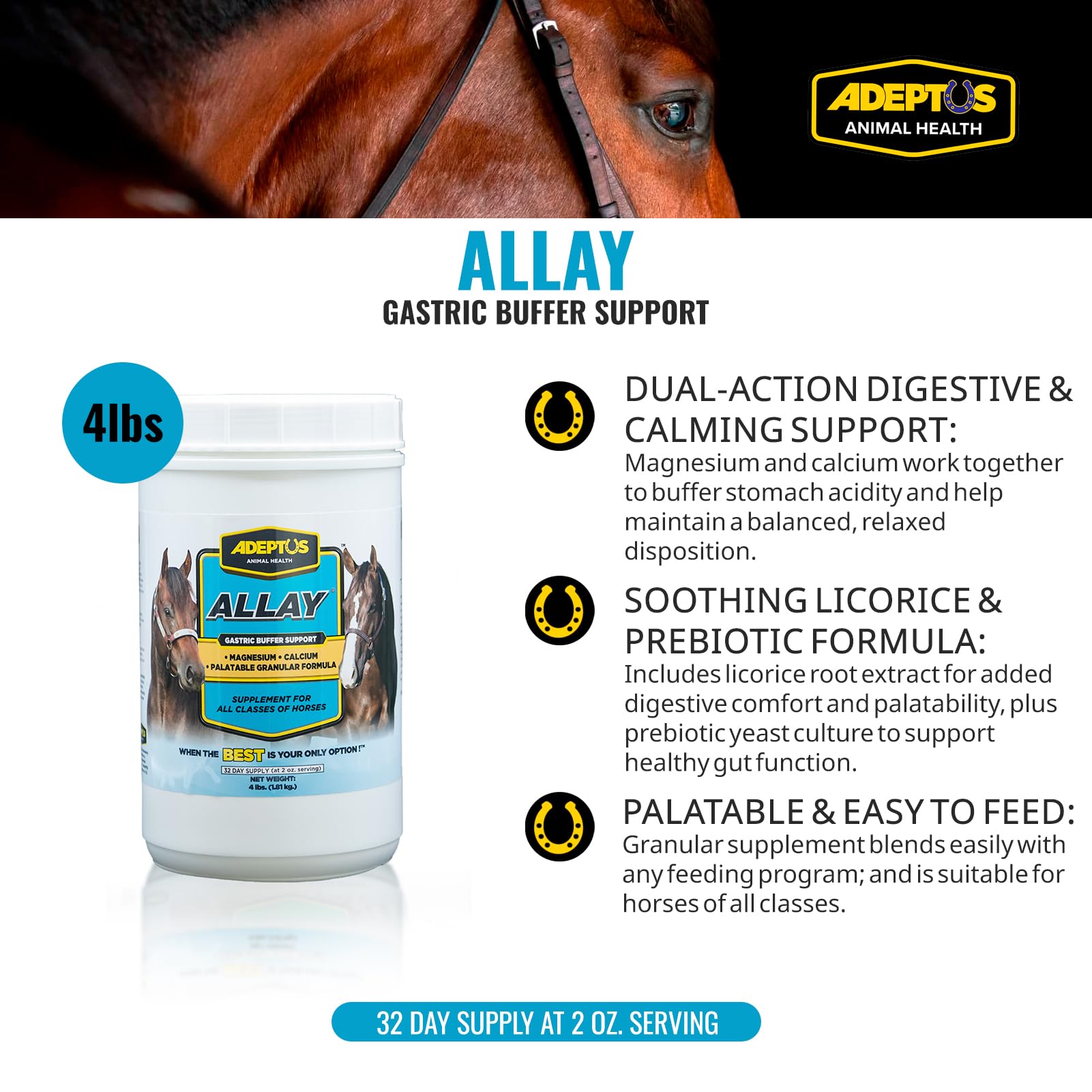 Adeptus Nutrition Allay medición de 2 onzas para mezclar.