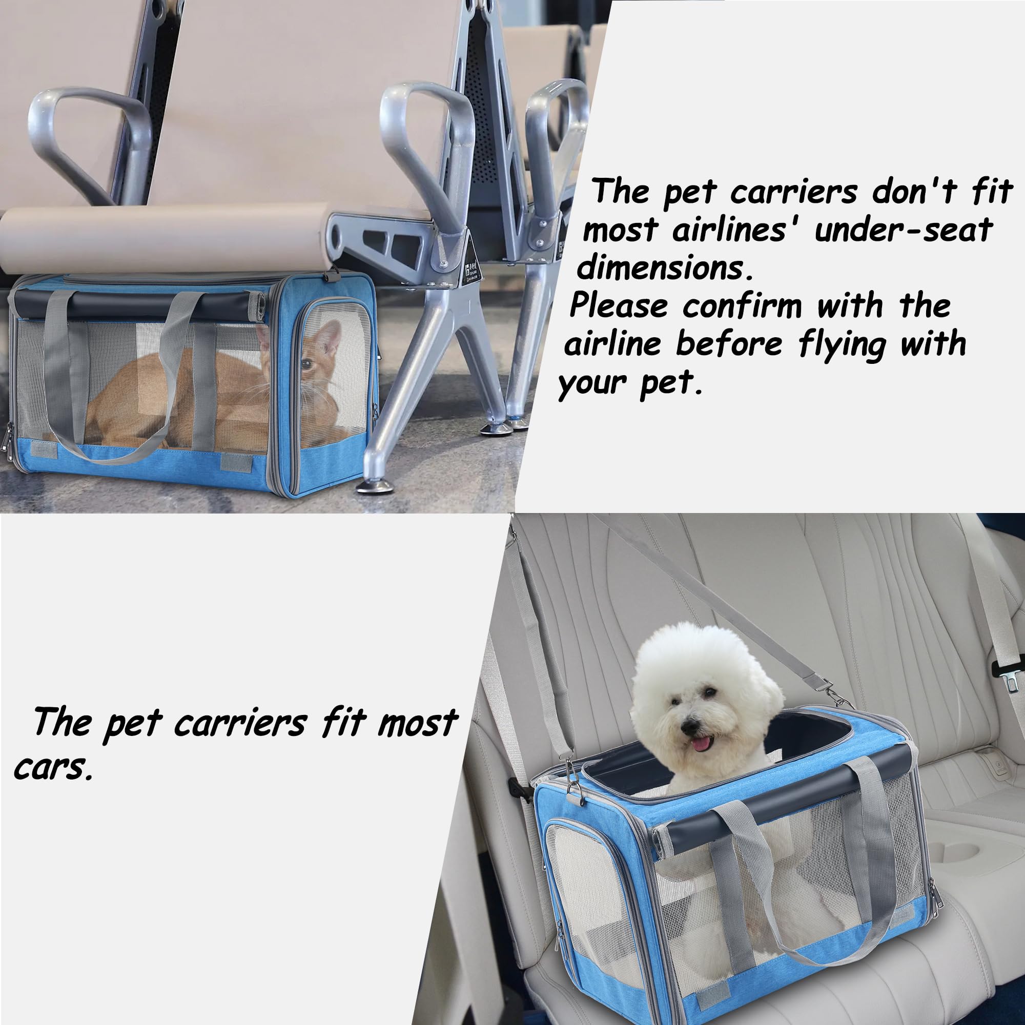 Adkyop transportín con correa ajustable para viajar cómodo.