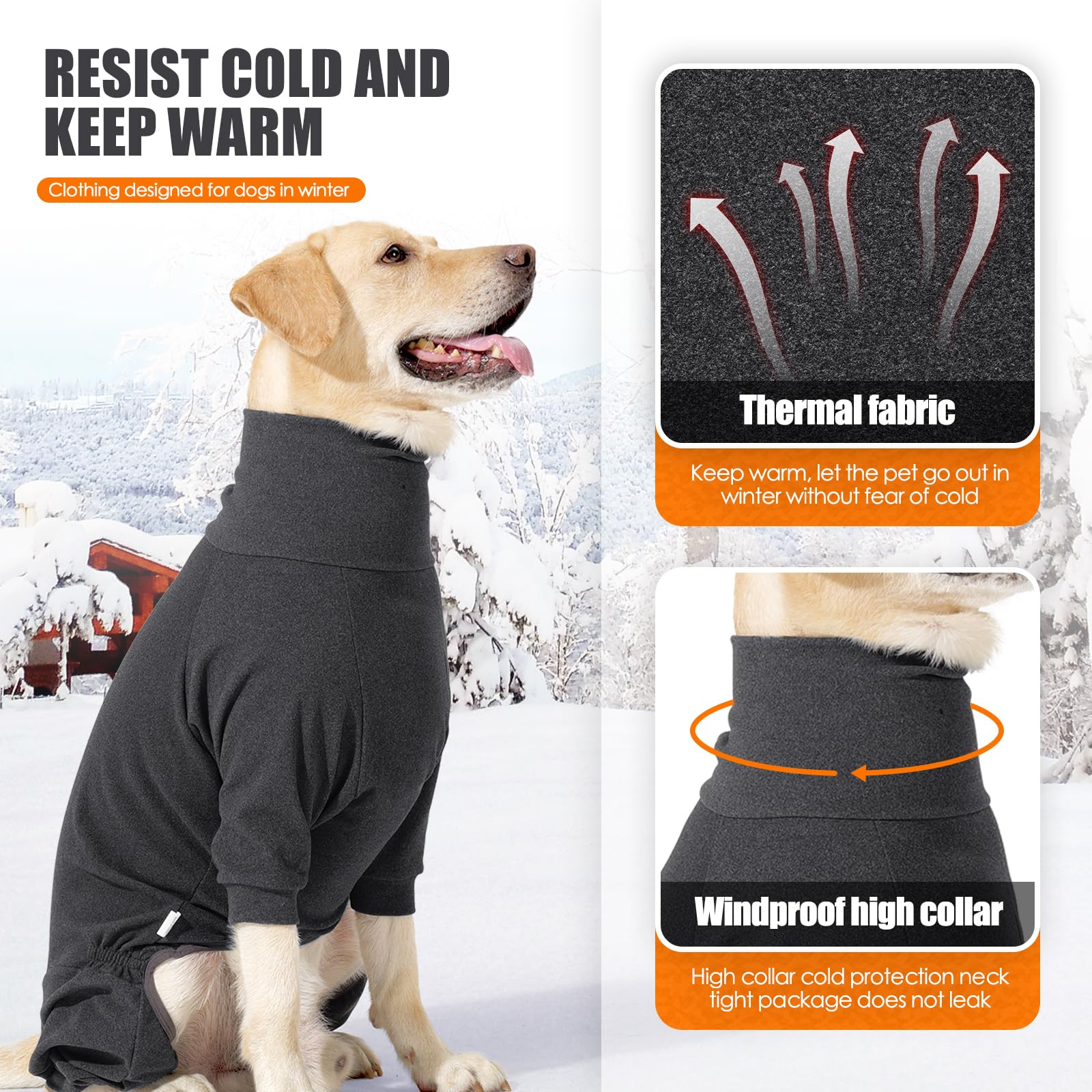 ADNIKIA cuello alto ajustable para perro, mantiene el cuello tibio.