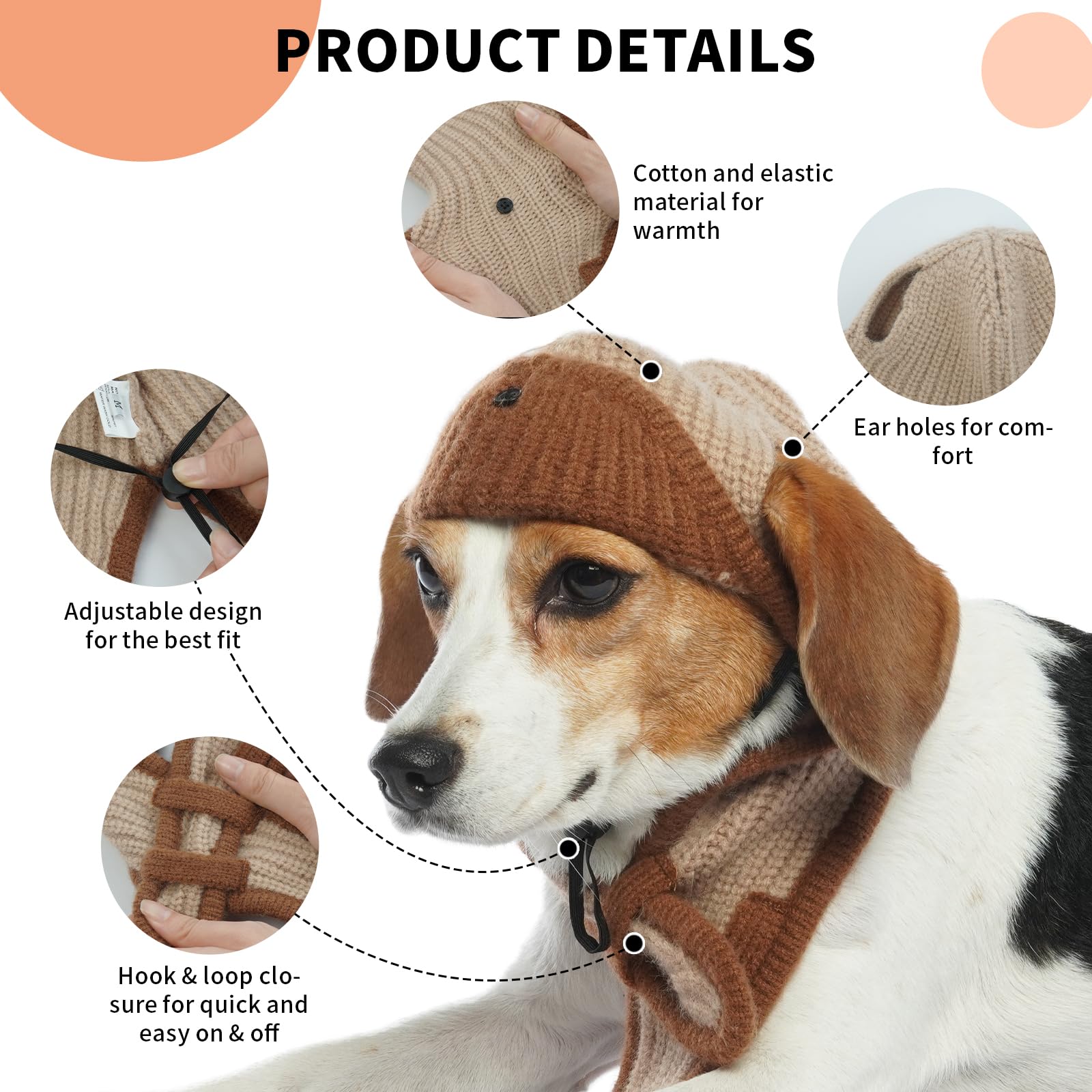 ADNIKIA Gorro para perro con ajuste de mentón para mayor seguridad.