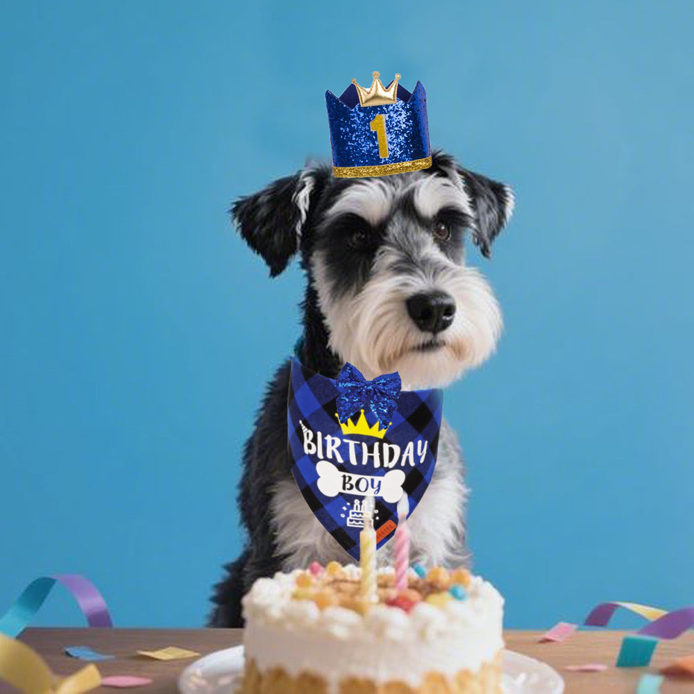ADOGGYGO bandana de cumpleaños para perro, tela suave y cómoda.