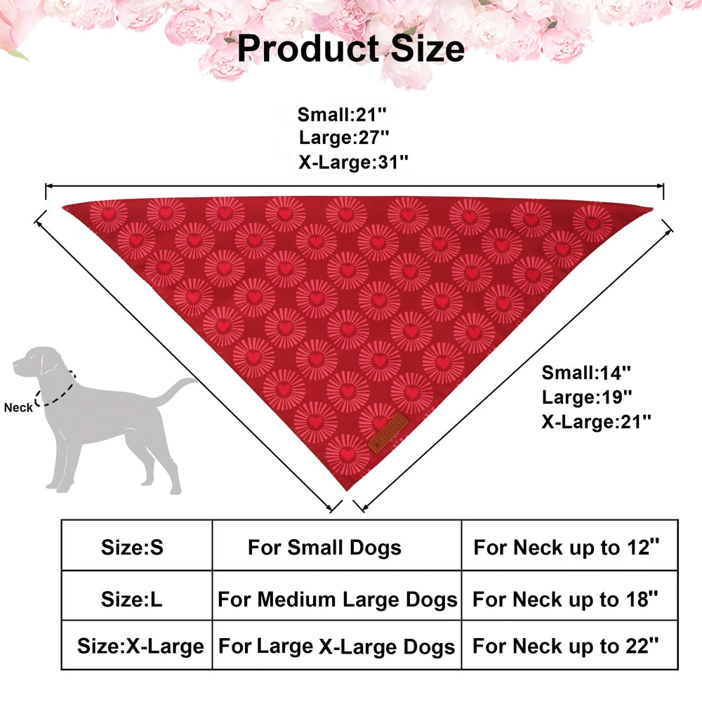 ADOGGYGO bandana romántica para perros medianos y grandes, ajuste cómodo